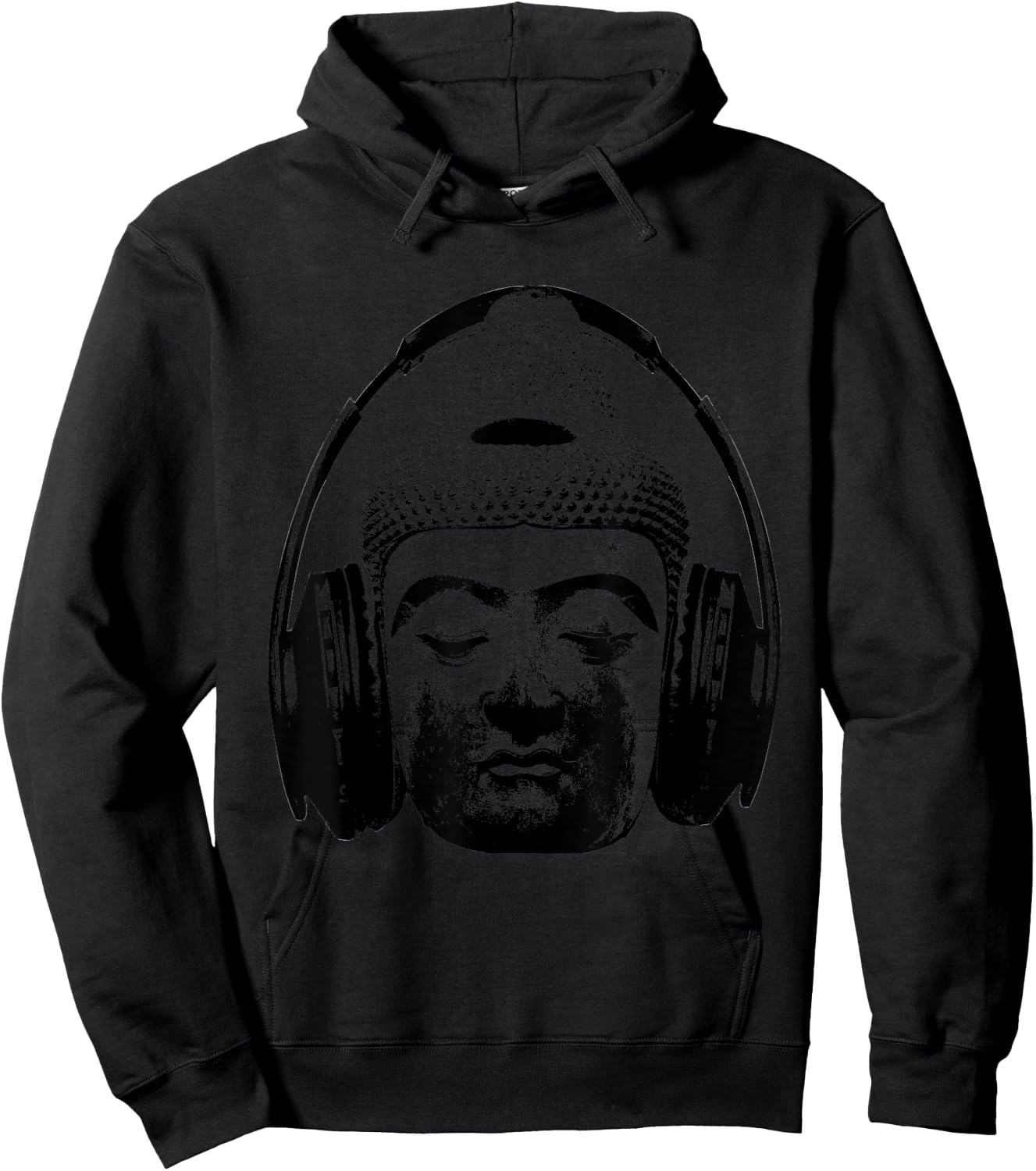 Chilling Buddha with Headphones Music DJ Hoodie - Hoodie | Black