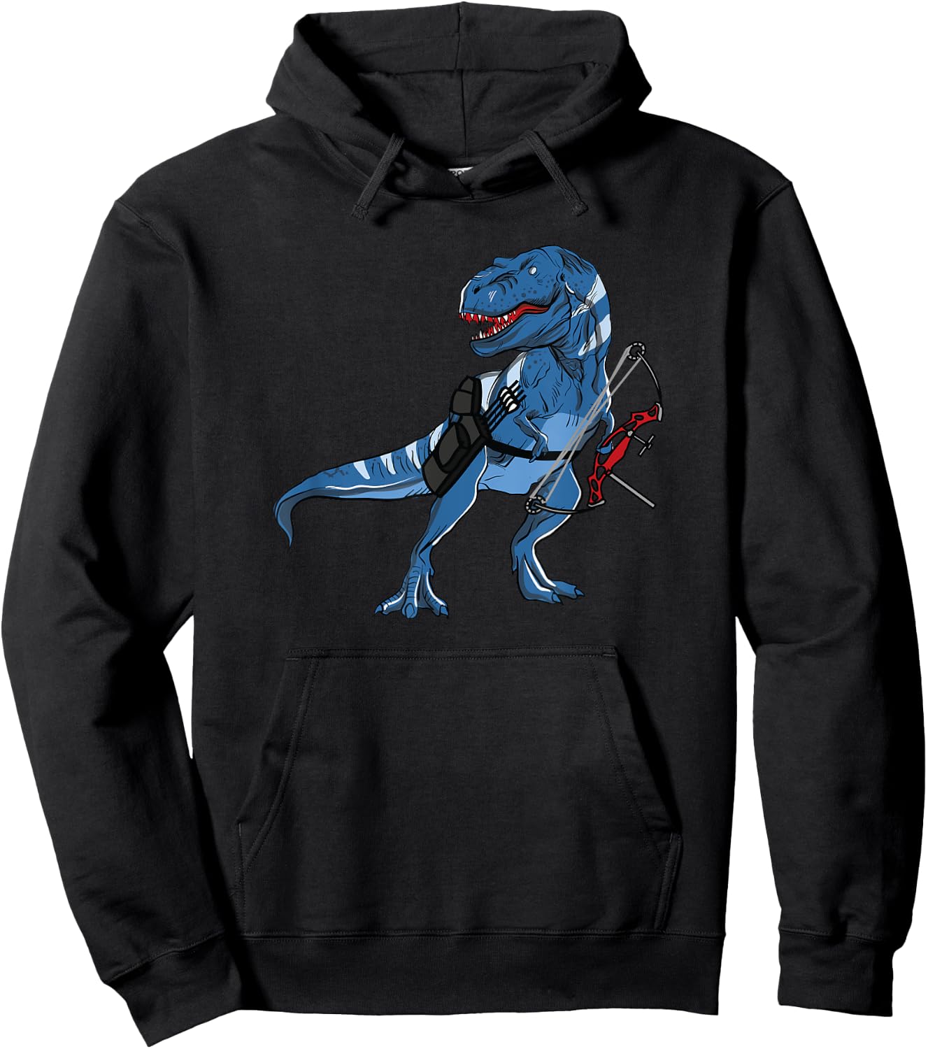 Archery Dinosaur Shirt Gifts Funny Trex with Bows Shirt Hoodie - Hoodie | Black