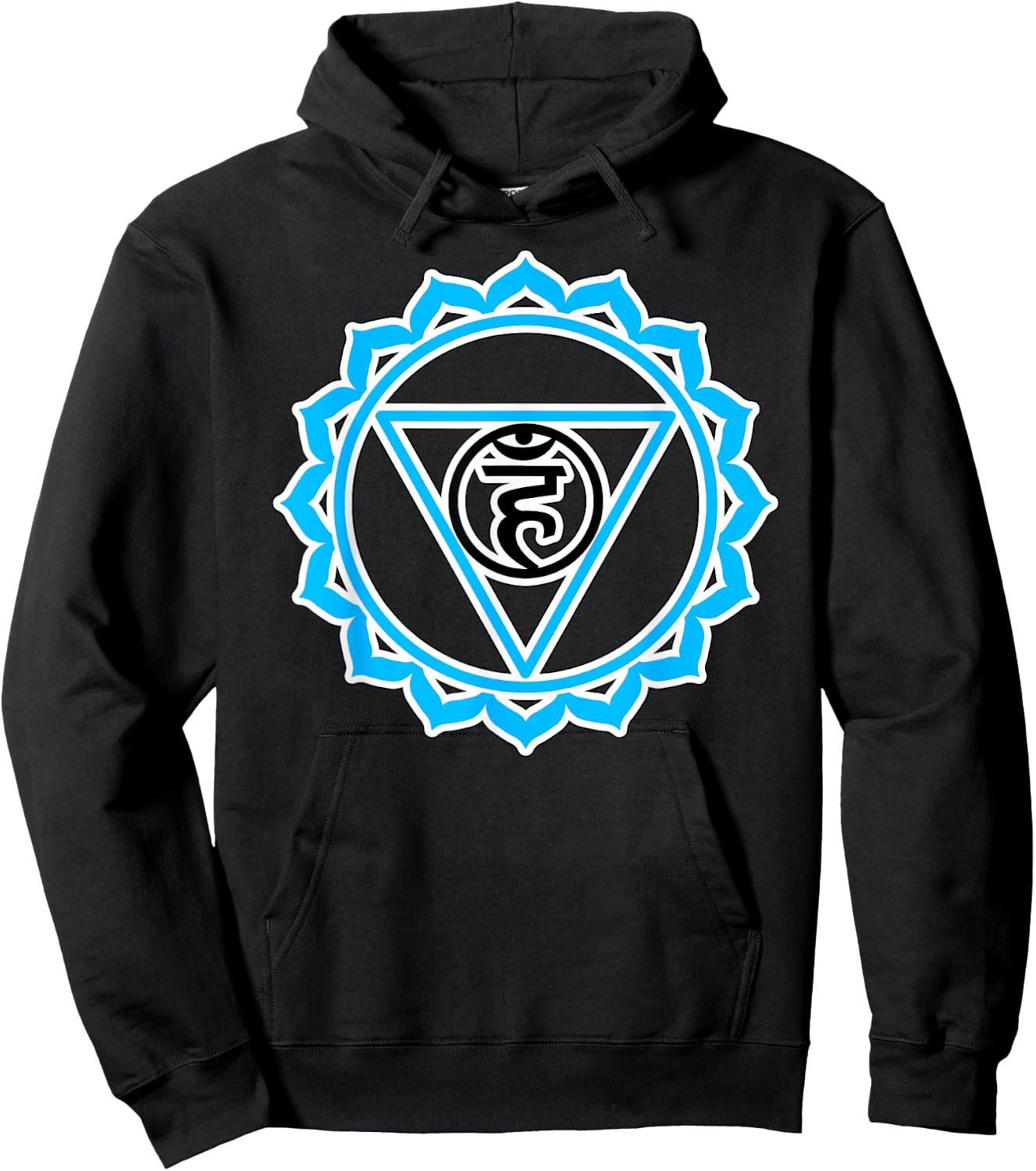 Yoga Veshuddha Throat Chakra Baby Blue Chakra Hoodie - Hoodie | Black