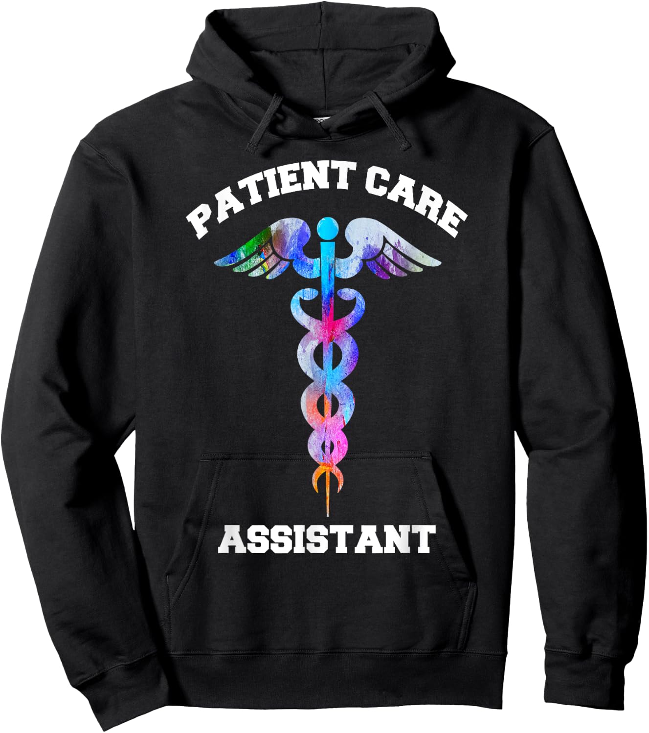 PCA Patient Care Assistant Medical Emblem Caduceus Gifts Hoodie - Hoodie | Black