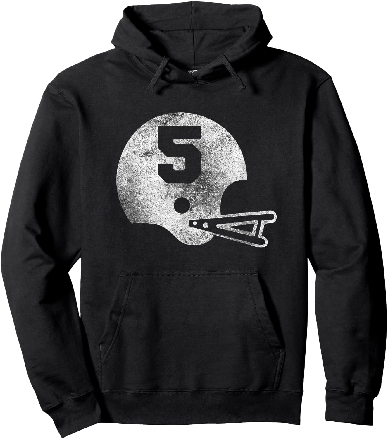Vintage Football Jersey Number 5 Player Number Hoodie - Hoodie | Black