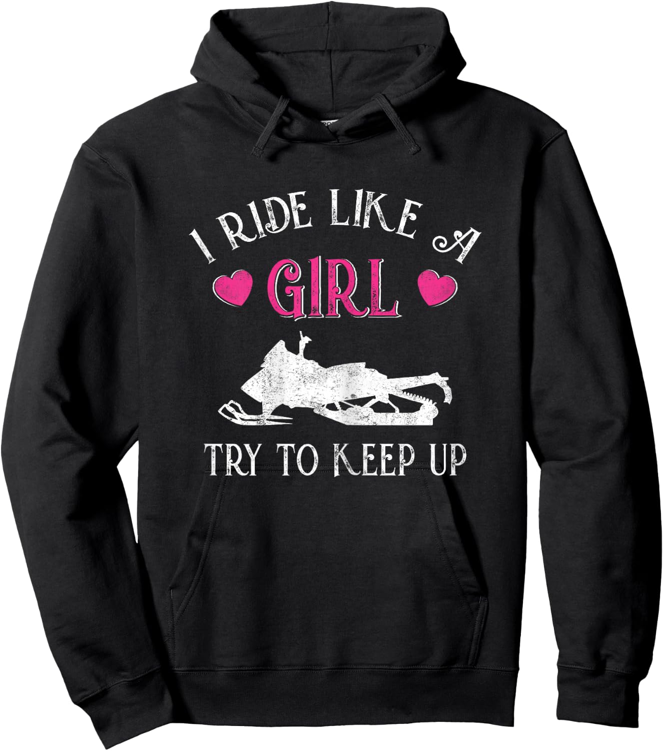 Funny Snowmobiling Girl Snowmobile Rider Gift Hoodie - Hoodie | Black