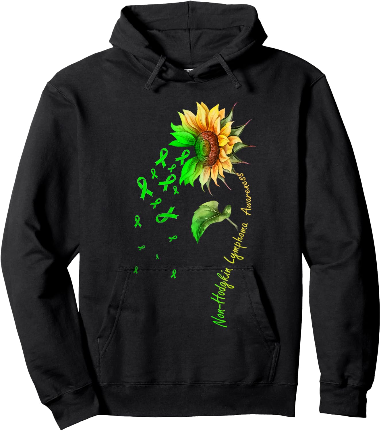 Non-Hodgkin Lymphoma Sunflower Shirt Hoodie - Hoodie | Black