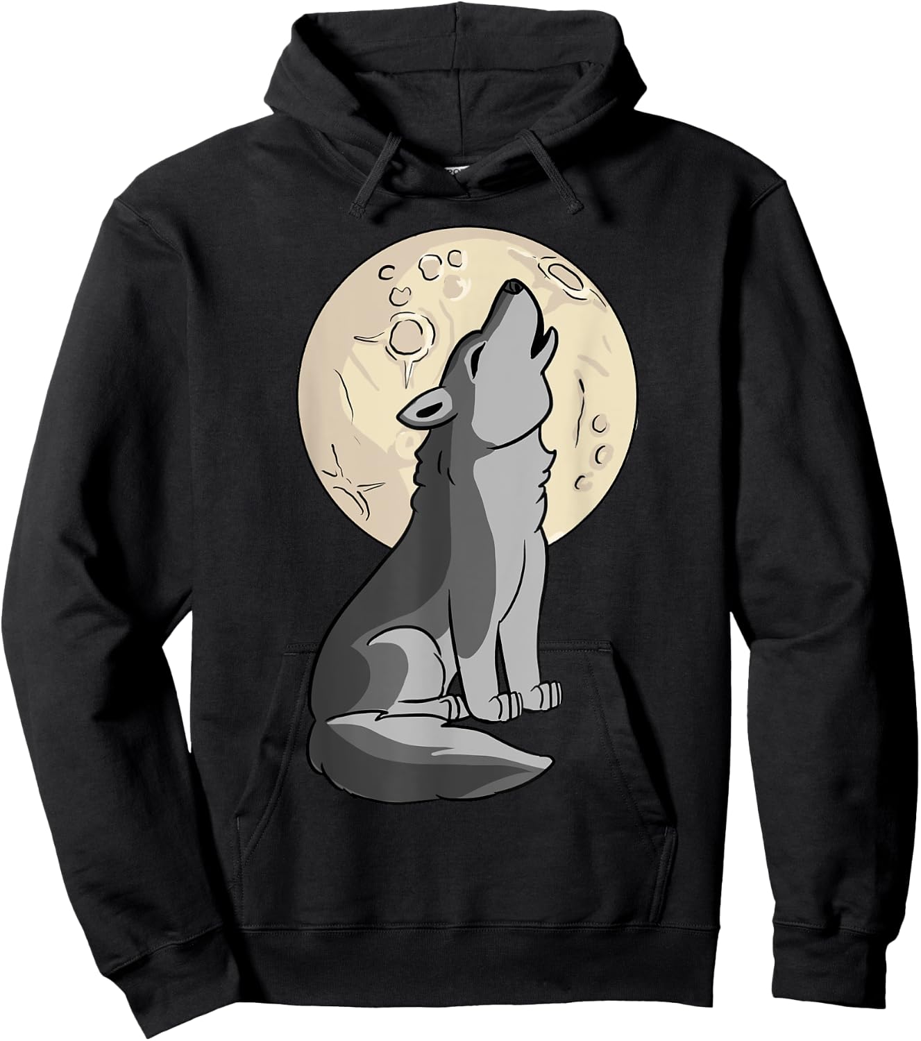 Wolf Shirt - Cute Baby Wolf Costume Howling Full Moon Hoodie - Hoodie | Black