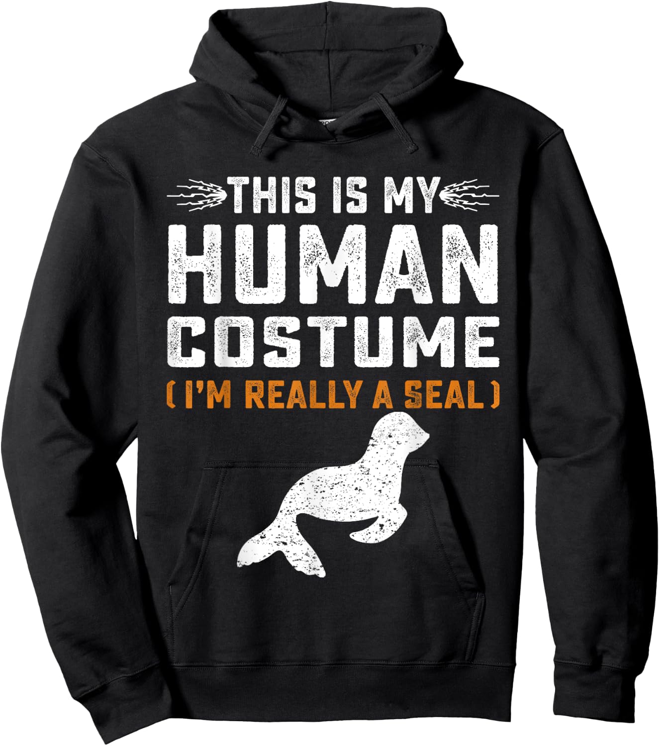 This Is My Human Costume Seal Lover Seal Animals Sea Hoodie - Hoodie | Black