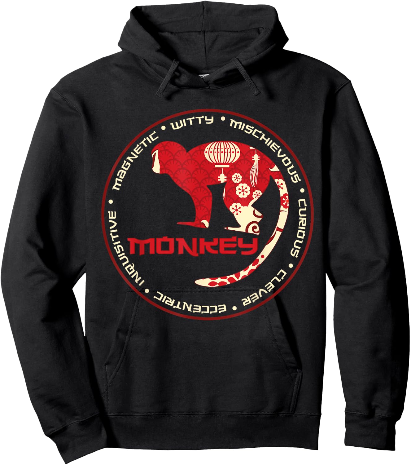 Chinese Zodiac Year of the Monkey Astrology Horoscope Zodiac Hoodie - Hoodie | Black