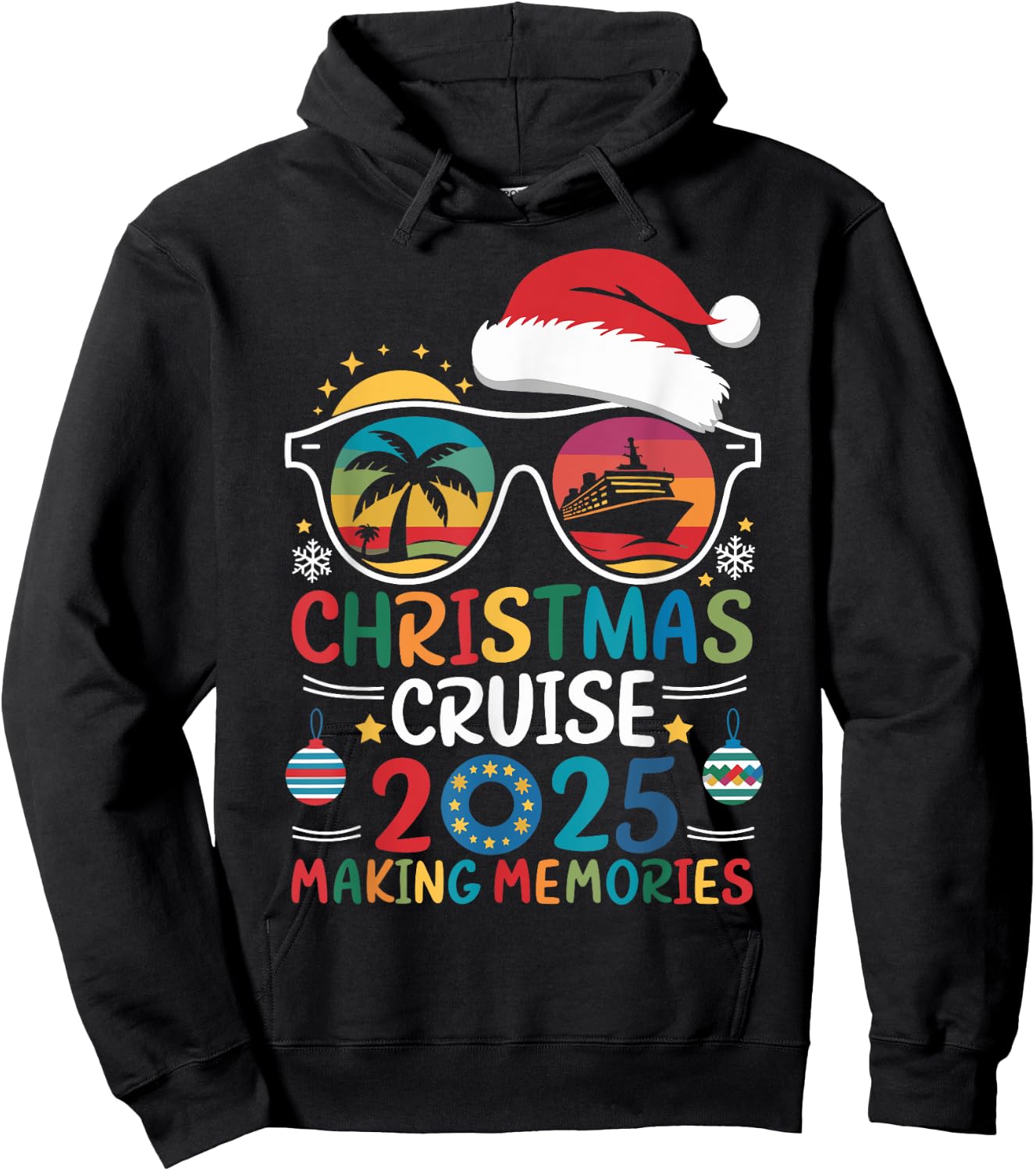 Christmas Cruise 2025 Men Women Kids Family Cruise Matching Hoodie - Hoodie | Black