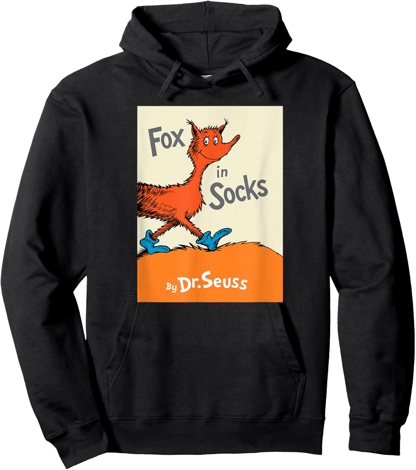 Dr. Seuss Fox in Socks Book Cover Hoodie - Hoodie | Black