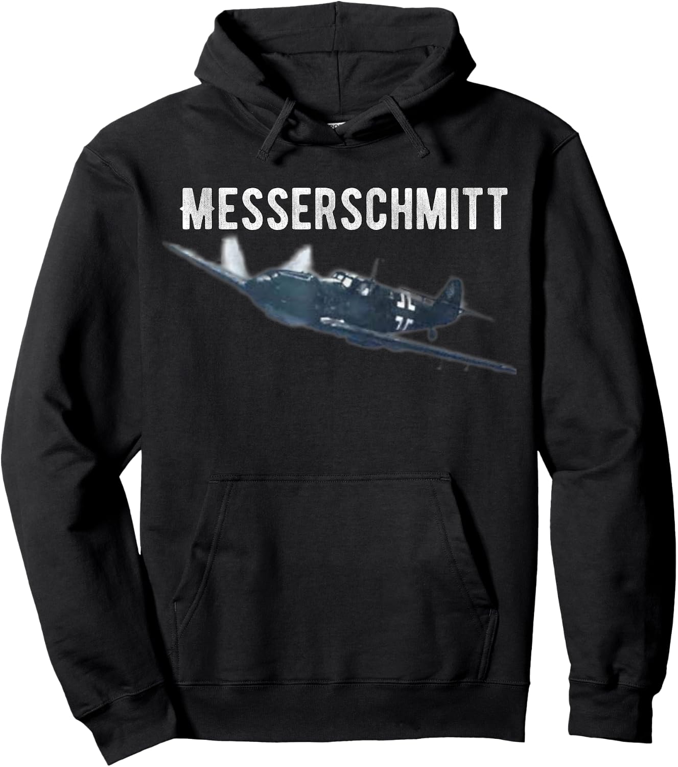 Shirt City Military Veteran Honor Wear WW2 Messerschmitt German Fighter Plane Commemorative Hoodie - Hoodie | Black
