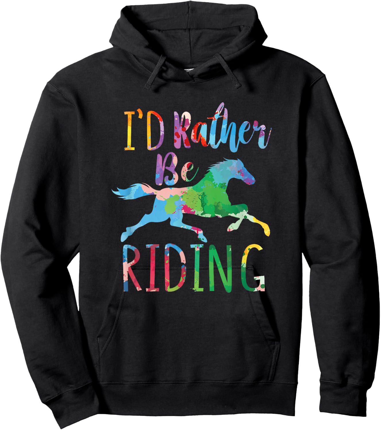 I'd Rather Be Riding Funny Horseback Riding Hoodie - Hoodie | Black