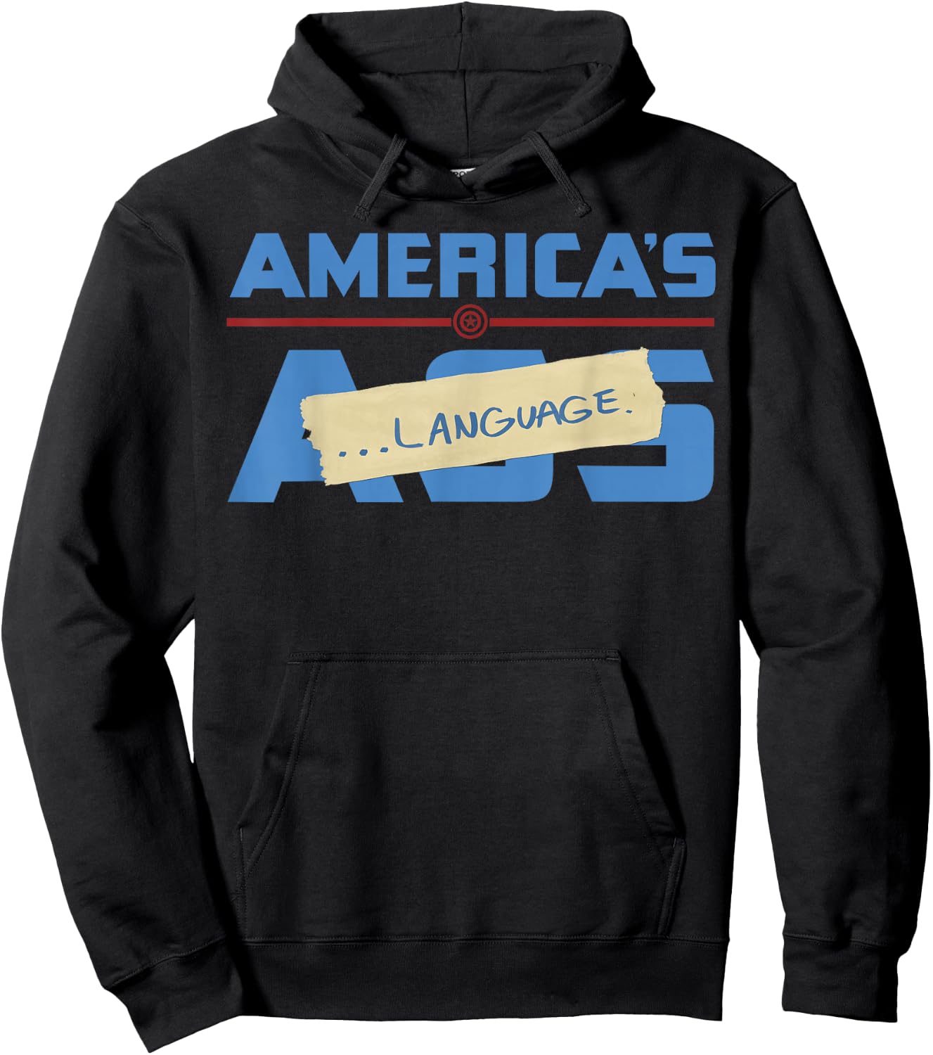 Marvel Avengers: Endgame Captain America America's Language Hoodie - Hoodie | Black