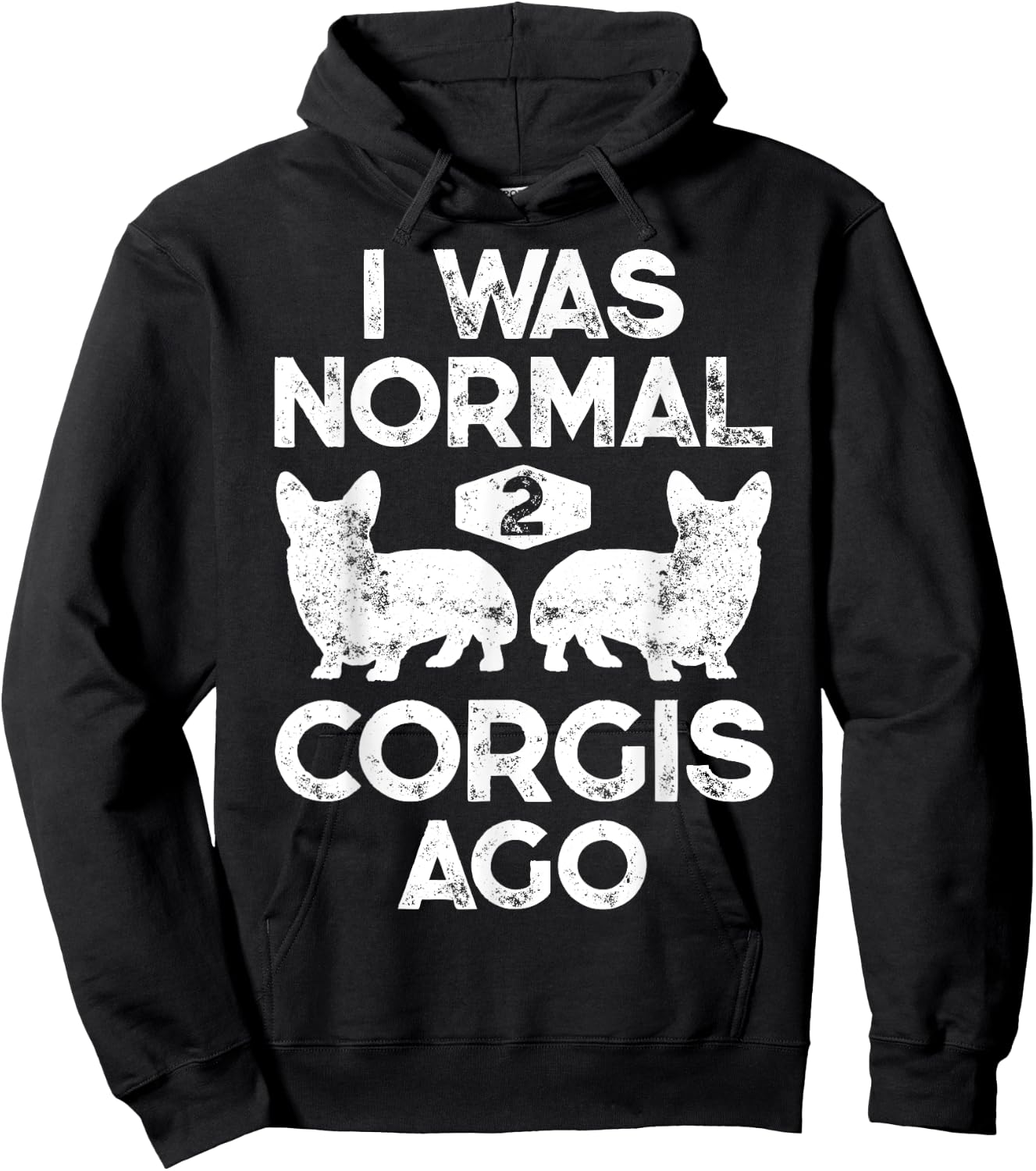 I Was Normal 2 Corgis Ago Funny Dog Lover Gifts Men Women Hoodie - Hoodie | Black