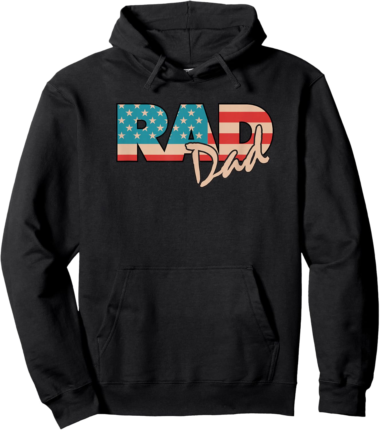 Rad Dad 1990's Retro Gift Farther Hoodie - Hoodie | Black