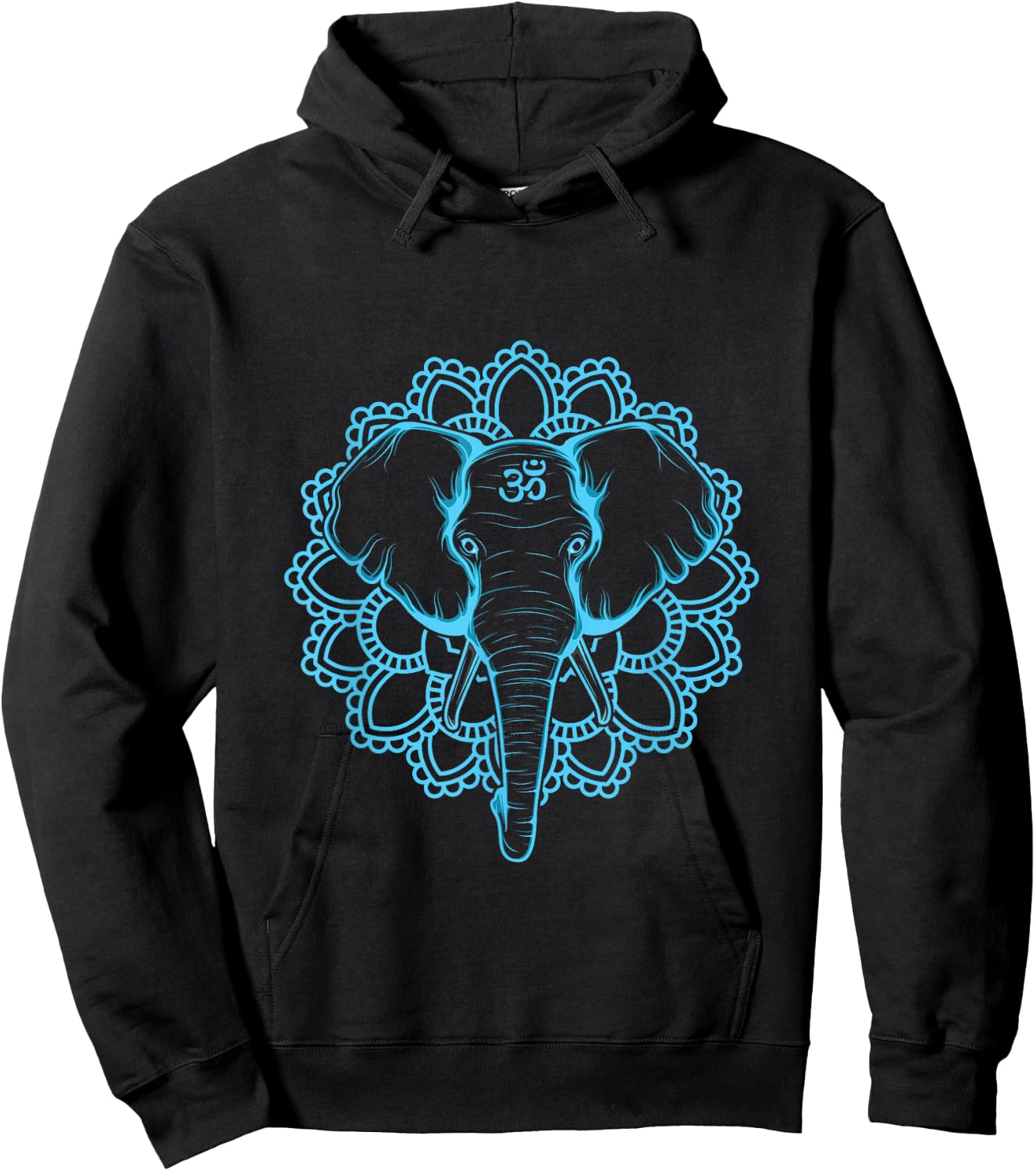Om Ganesha Elephant Hoodie - Hoodie | Black