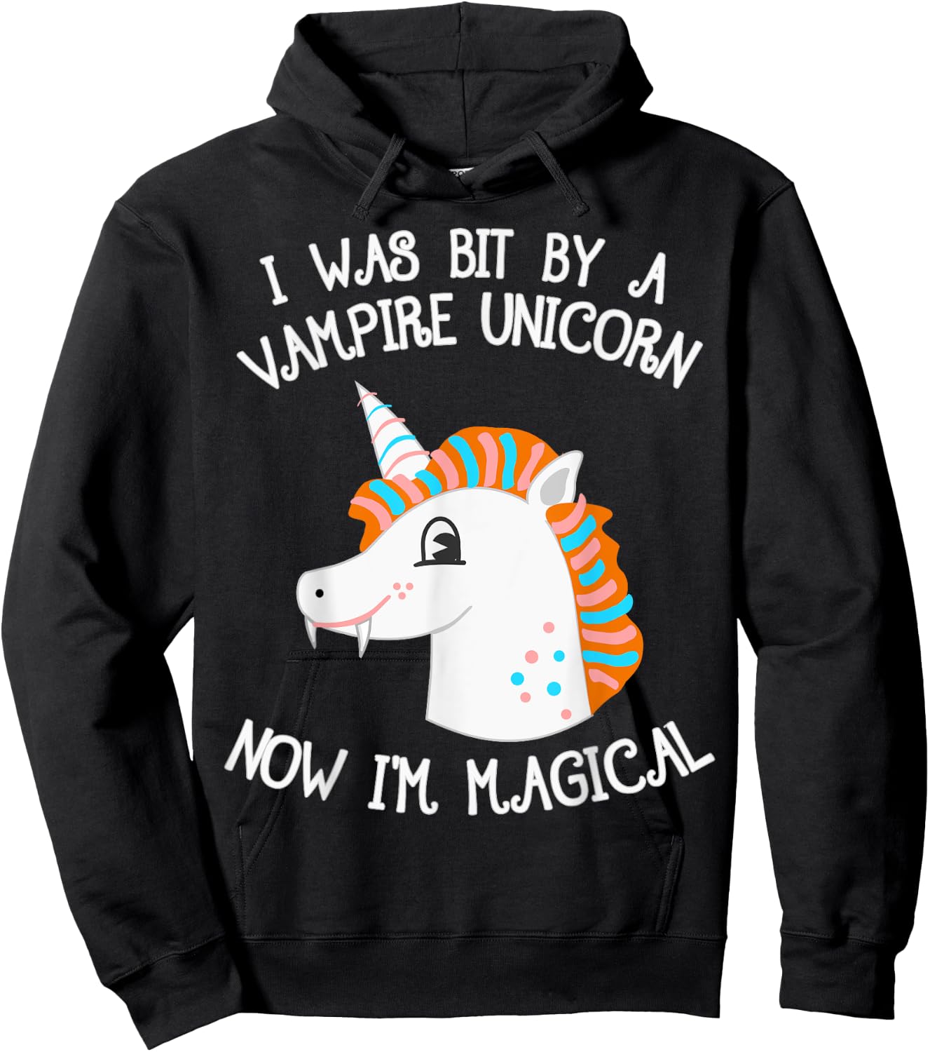 Vampire Unicorn Now I'm Magical Halloween Unicorn Hoodie - Hoodie | Black