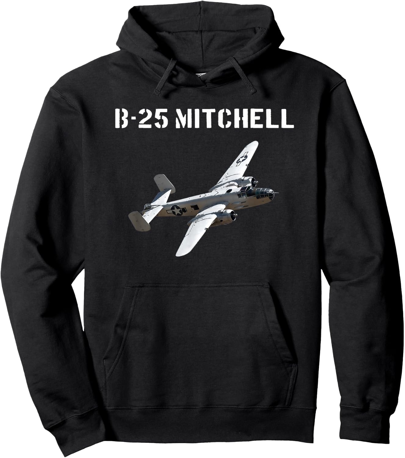 B-25 Mitchell Bomber Plane WW2 Vintage Hoodie - Hoodie | Black