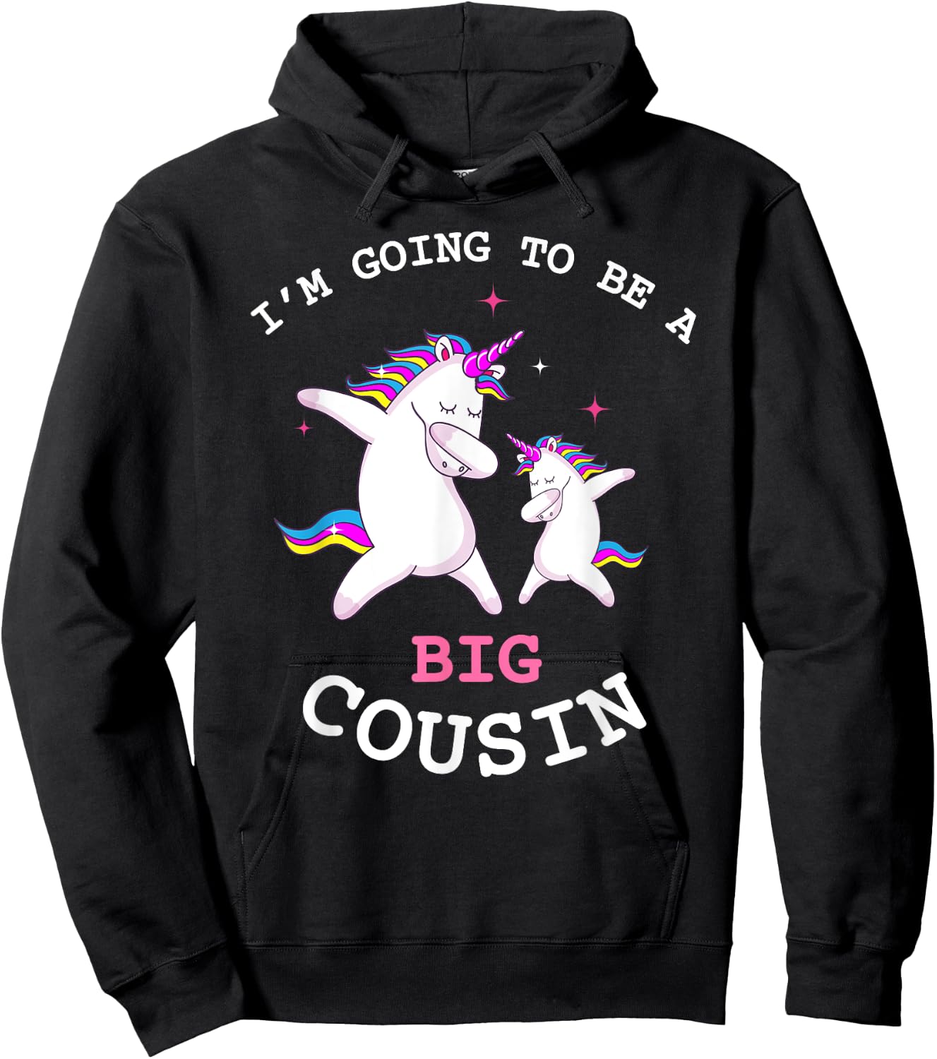 I'm Gonna Be A Big Cousin Baby Girl Announcement T Shirt Hoodie - Hoodie | Black