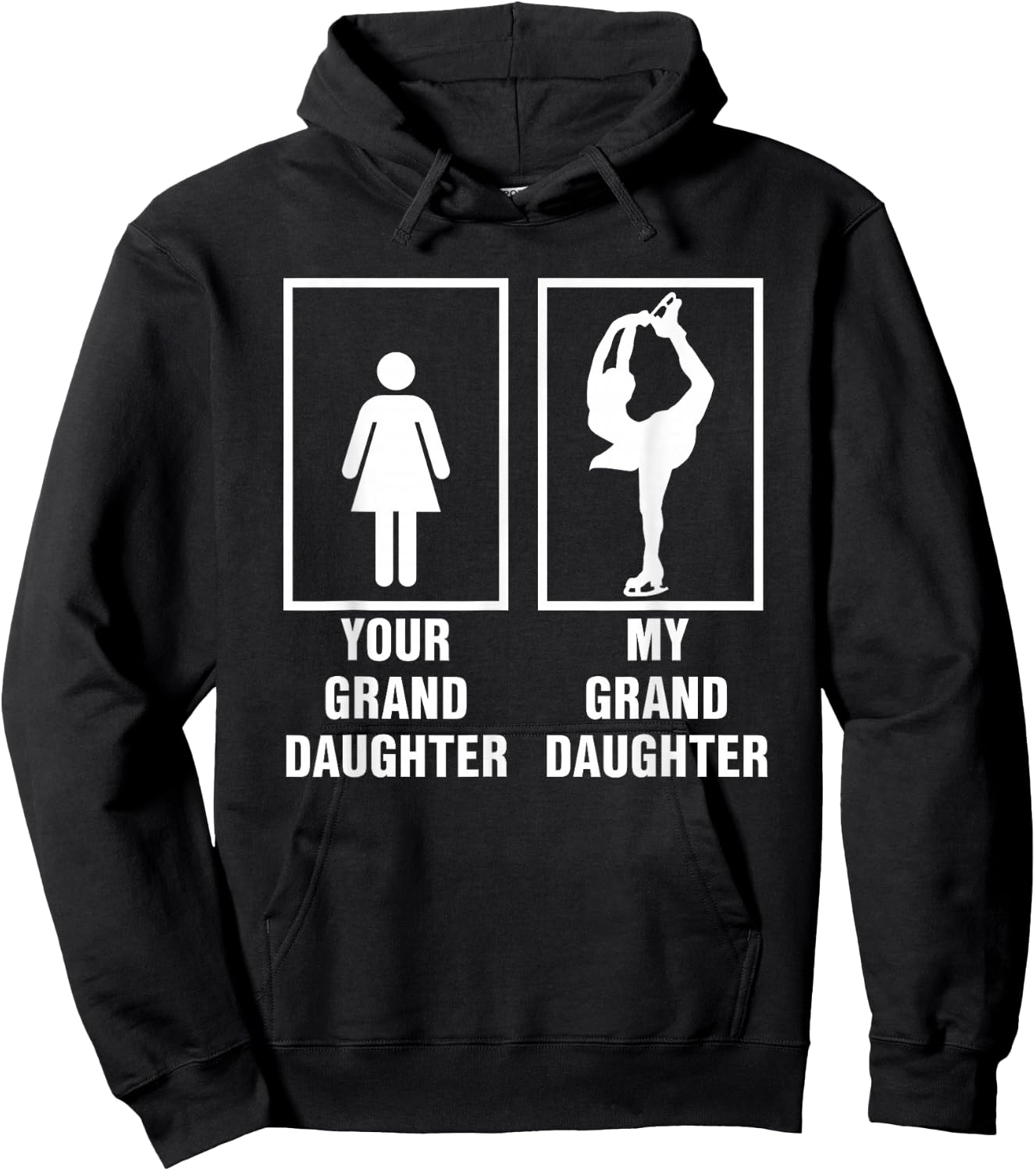 My Granddaughter is a Figure Skater Ice Skating T Shirt Hoodie - Hoodie | Black
