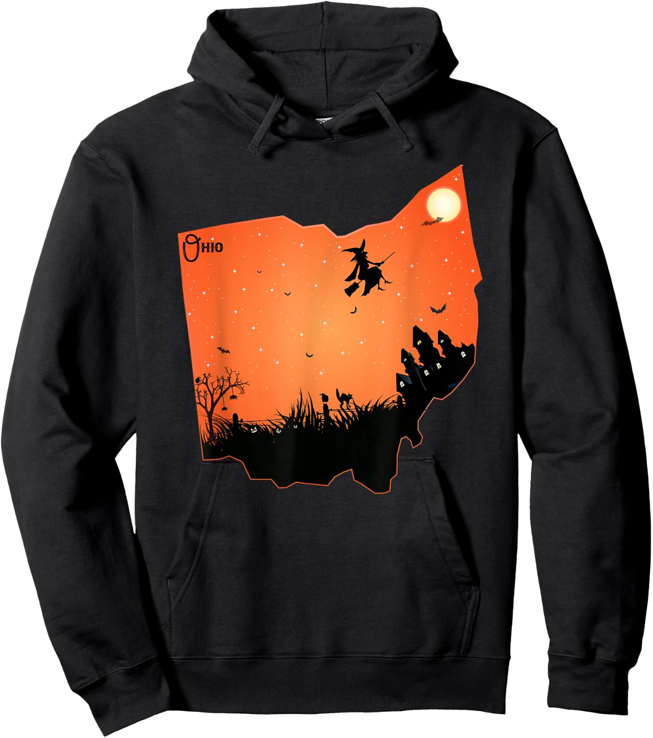 Halloween Ohio OH State Design Shirt Gift Women Kids Hoodie - Hoodie | Black