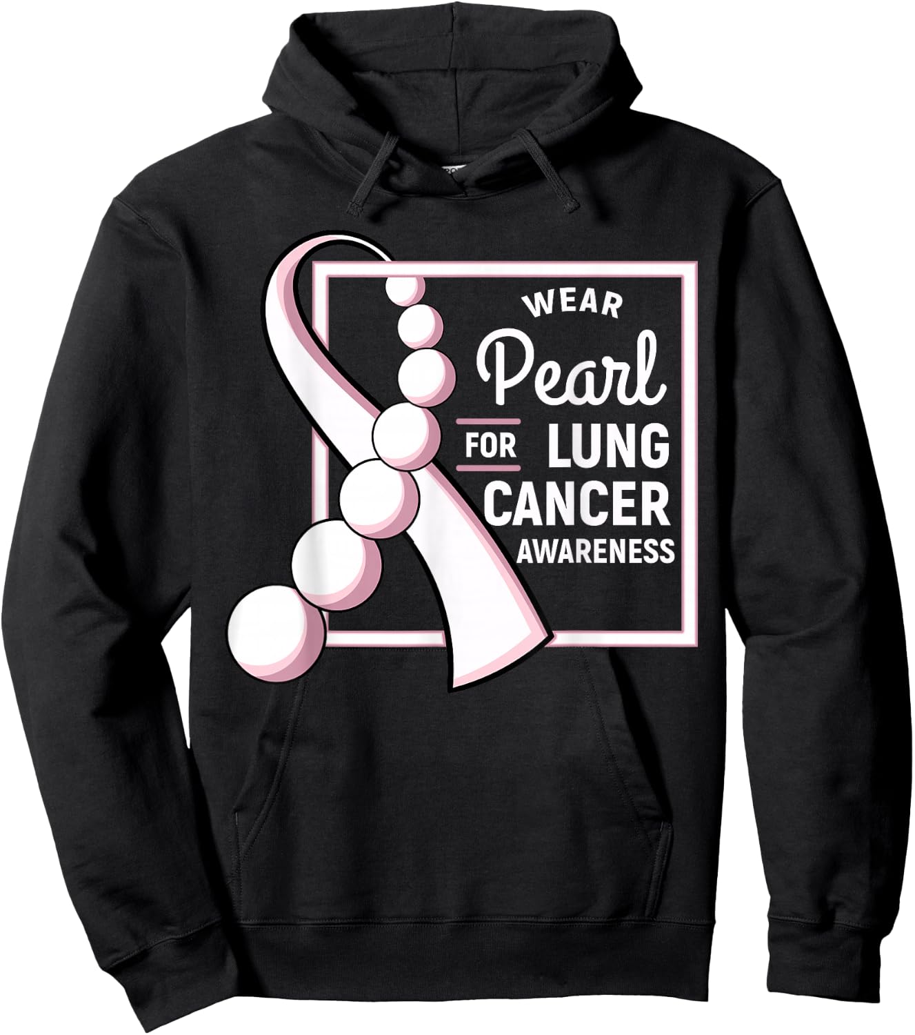 Cute Lung Cancer Awareness Adult Lung Cancer Awareness Black Pearl Ribbon Chemo Gift Small Classic Fit Short Sleeve Hoodie - Hoodie | Black