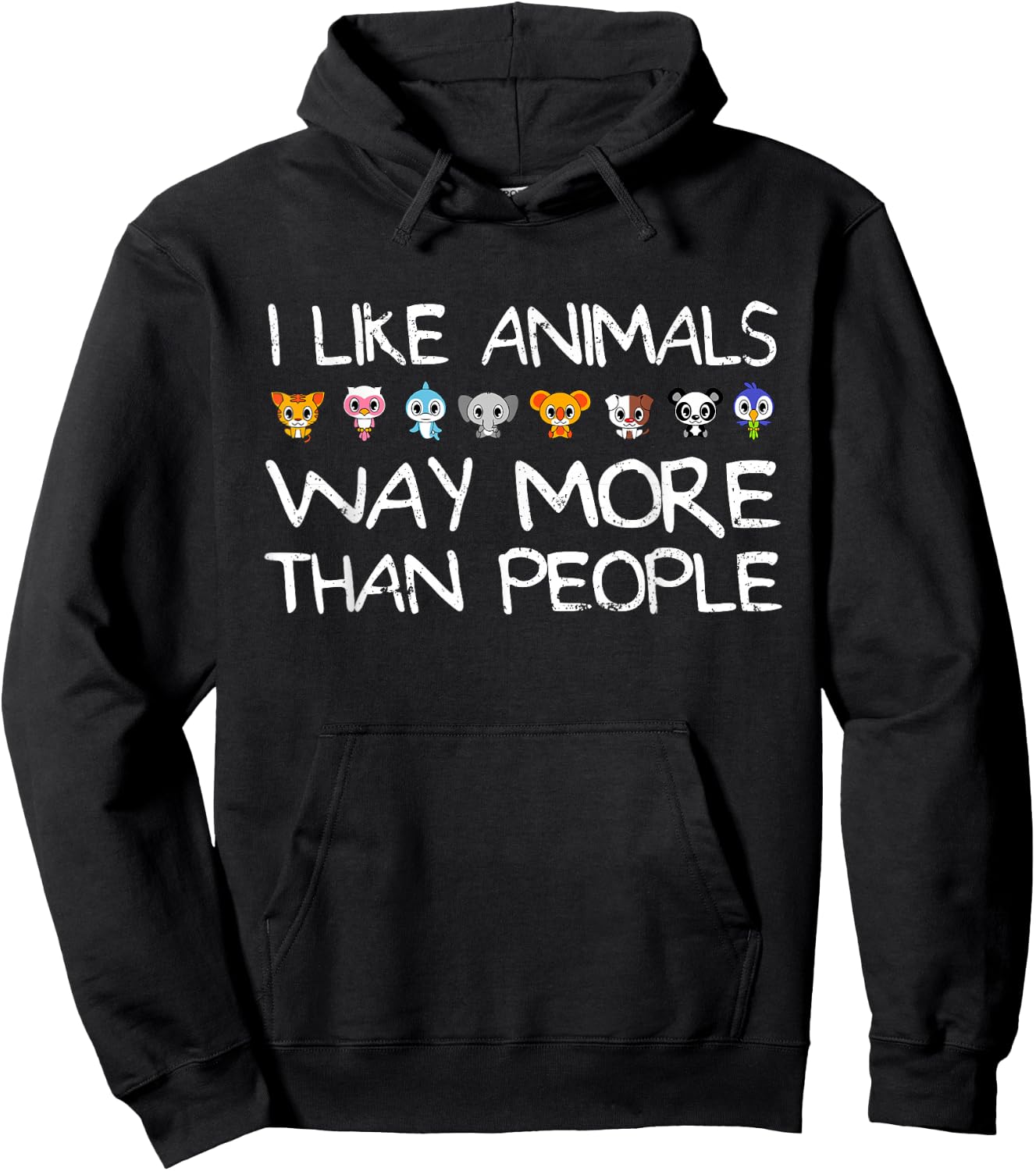 I Like Animals Way More Than People Environmentalist Hoodie - Hoodie | Black