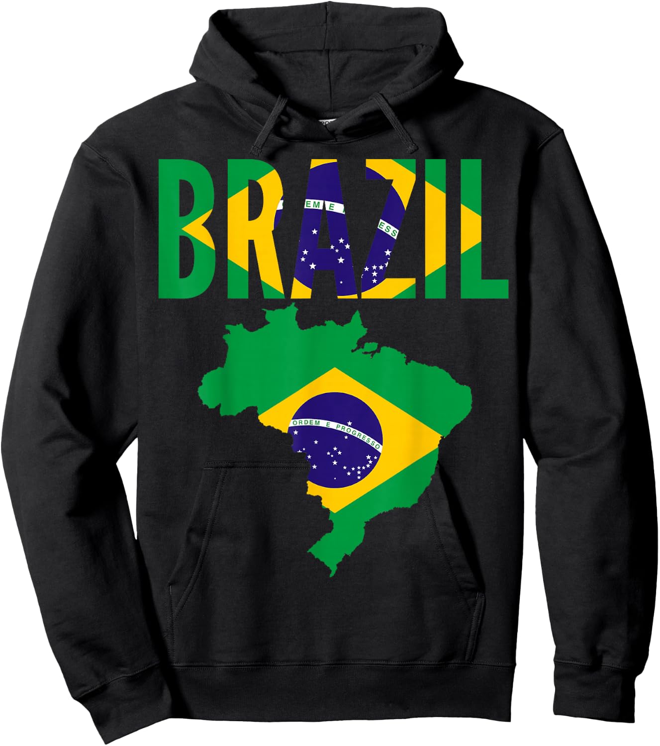 Brazilian - Brazil Country Map Flag Hoodie - Hoodie | Black