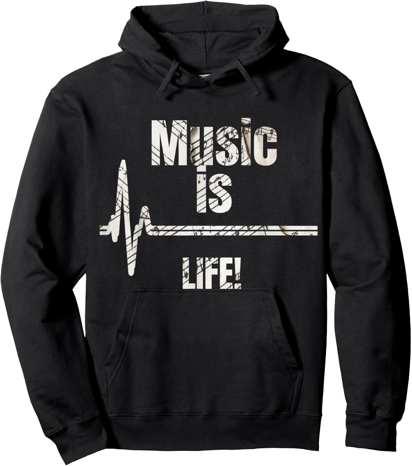 Music is Life Hoodie - Hoodie | Black