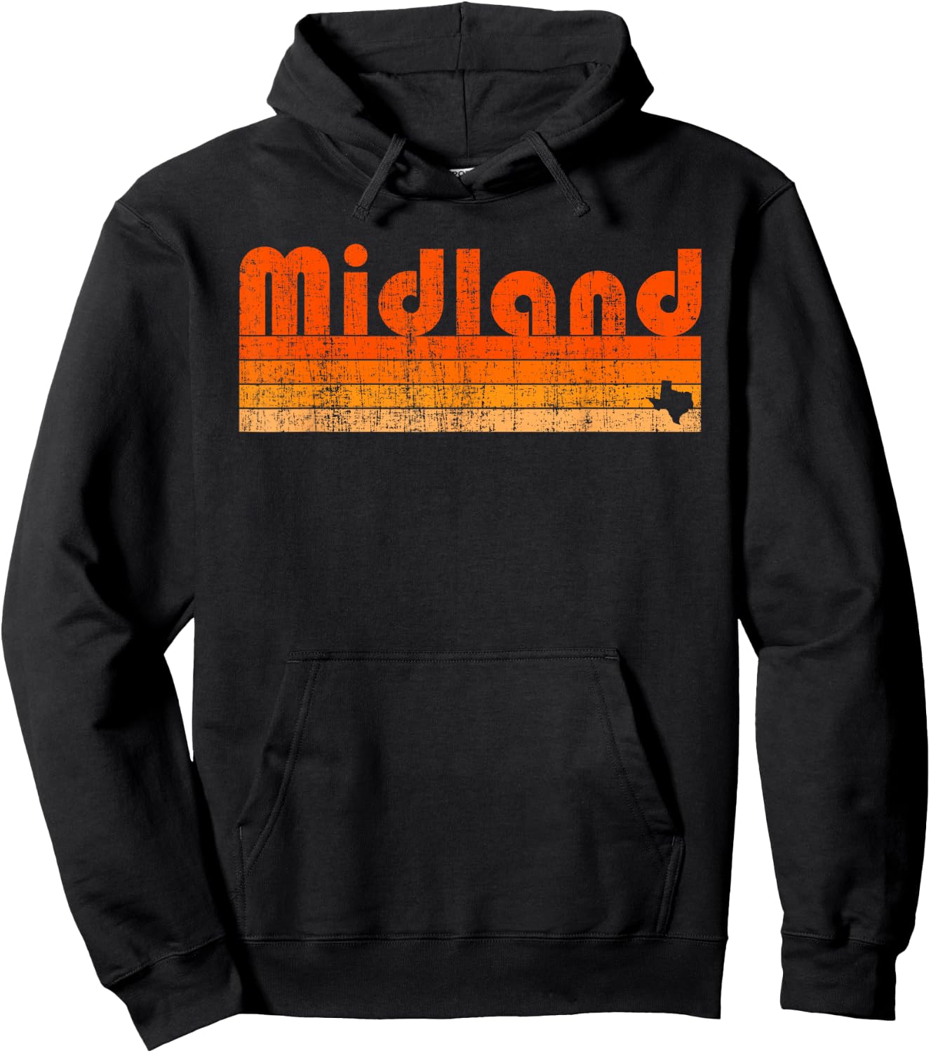 Retro 80s Style Midland TX Hoodie - Hoodie | Black