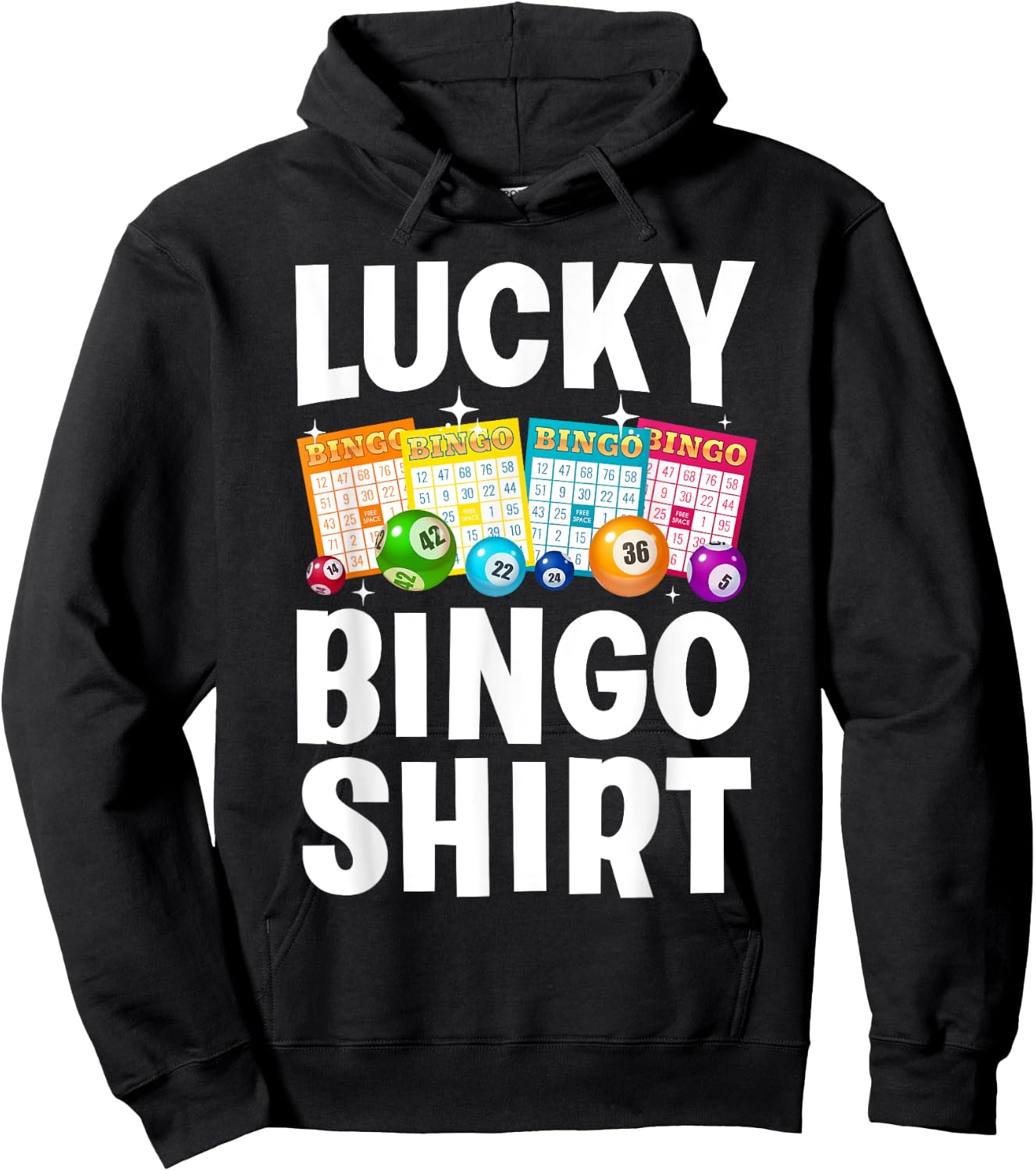 Cute Lucky Bingo Art Women Game Player Bingo Lovers Hoodie - Hoodie | Black