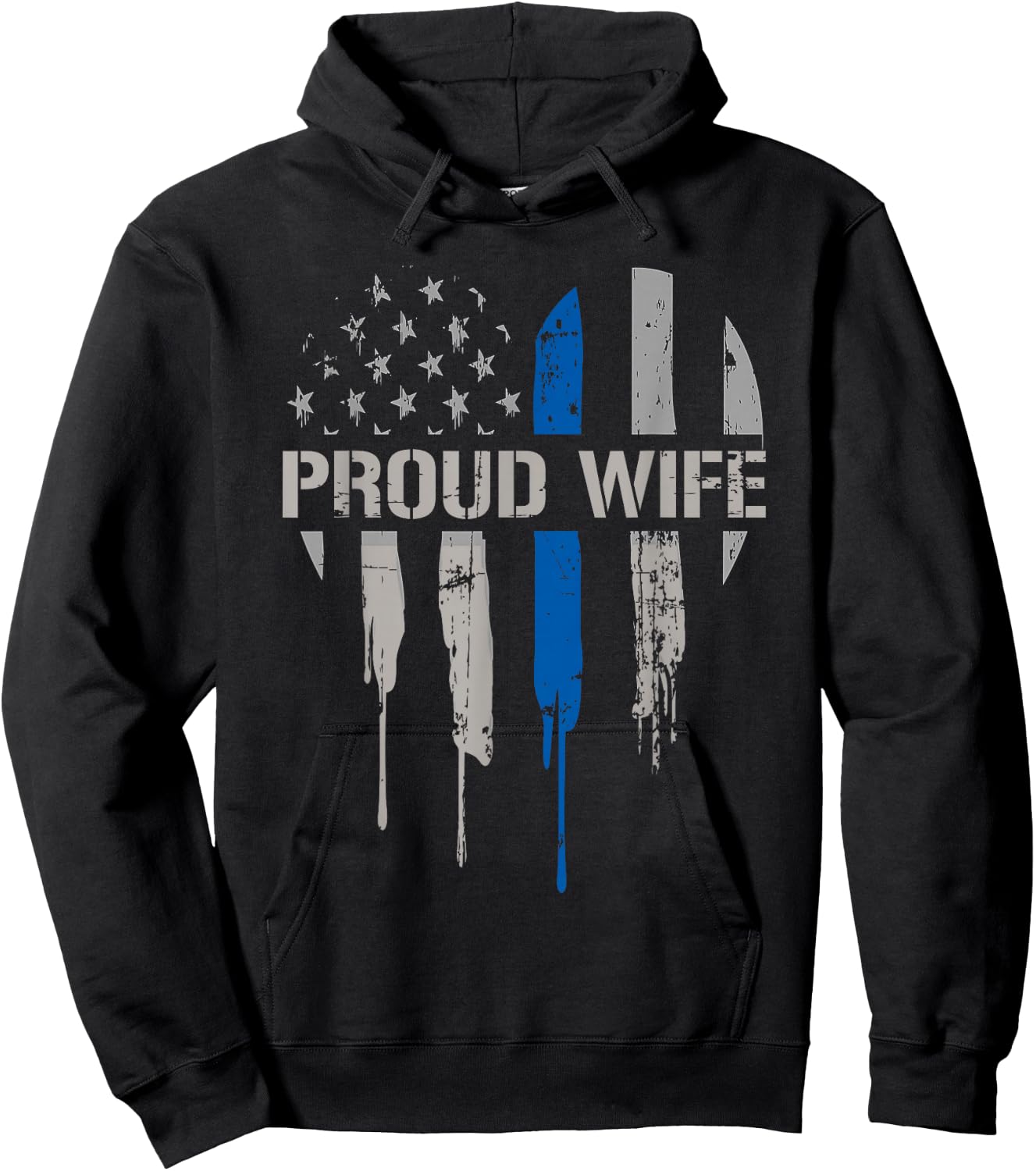Police Wife Thin Blue Line Law Enforcement Support Family Hoodie - Hoodie | Black