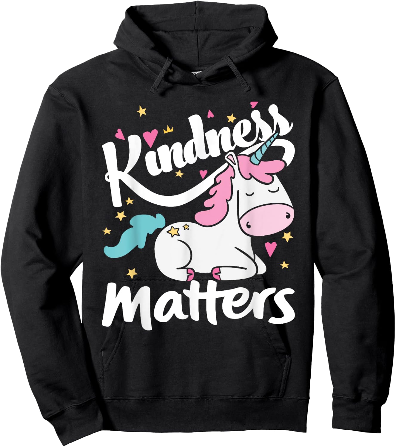 Kindness Matters Unicorn Be Kind Stop Bullies Be Love Hoodie - Hoodie | Black