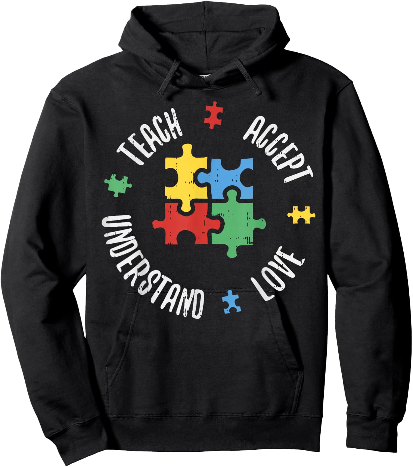 Autism Awareness Teacher Shirt Teach Accept Understand Love Hoodie - Hoodie | Black