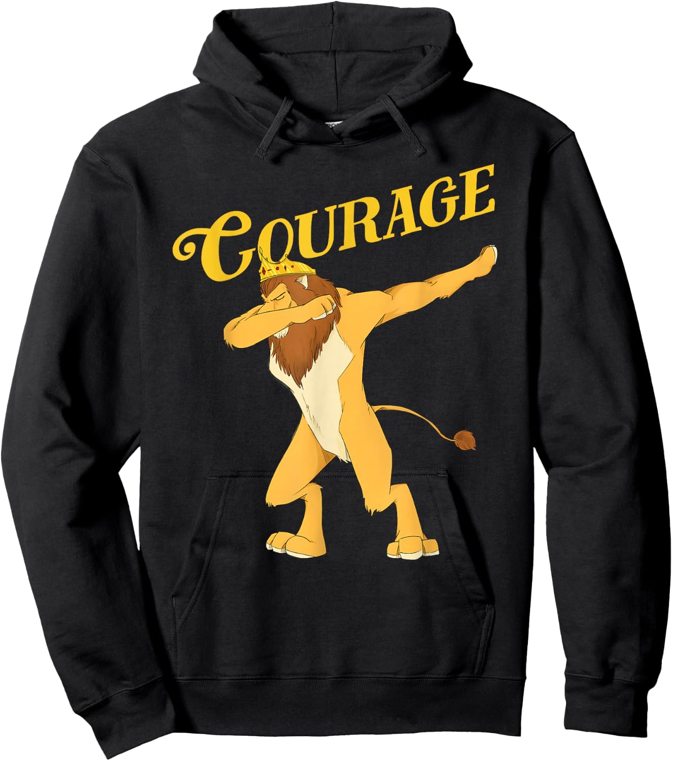 Retro COURAGE Wizard of OZ Shirt Art Design Cowardly Lion Hoodie - Hoodie | Black