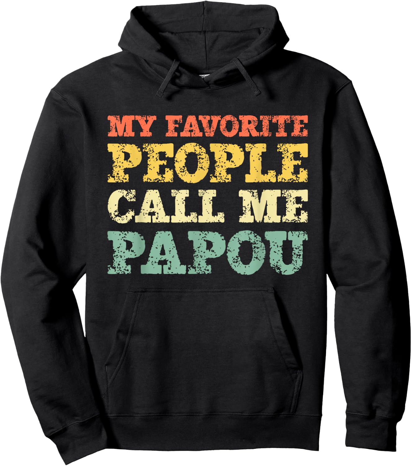 My Favorite People Call Me Papou Vintage Hoodie - Hoodie | Black