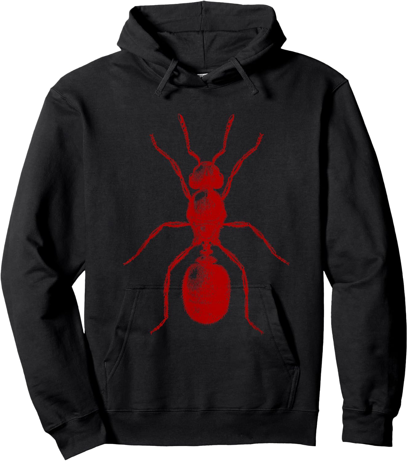 Ant in Red Retro Vintage drawing - Fire Ant Hoodie - Hoodie | Black