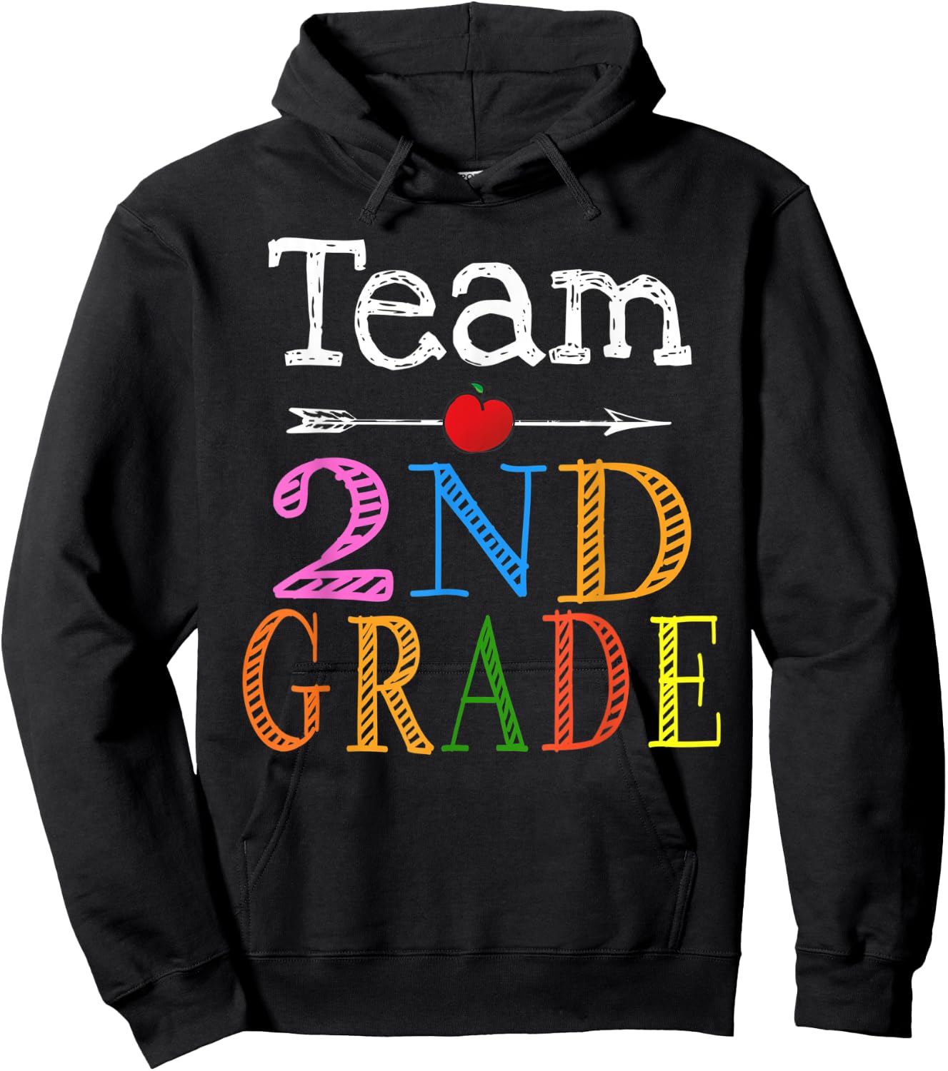 Team 2nd Second Grade Teacher Student Back To School Funny Women Kids Hoodie - Hoodie | Black