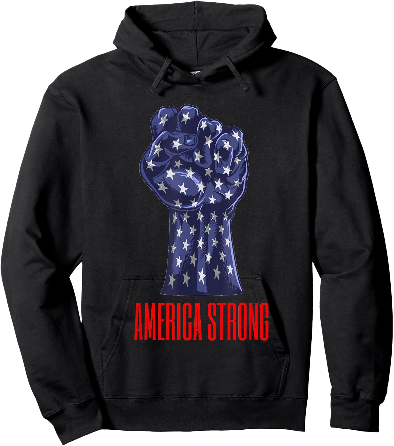America Strong Fist Pump American Flag Old Glory Pride Kids Men Hoodie - Hoodie | Black