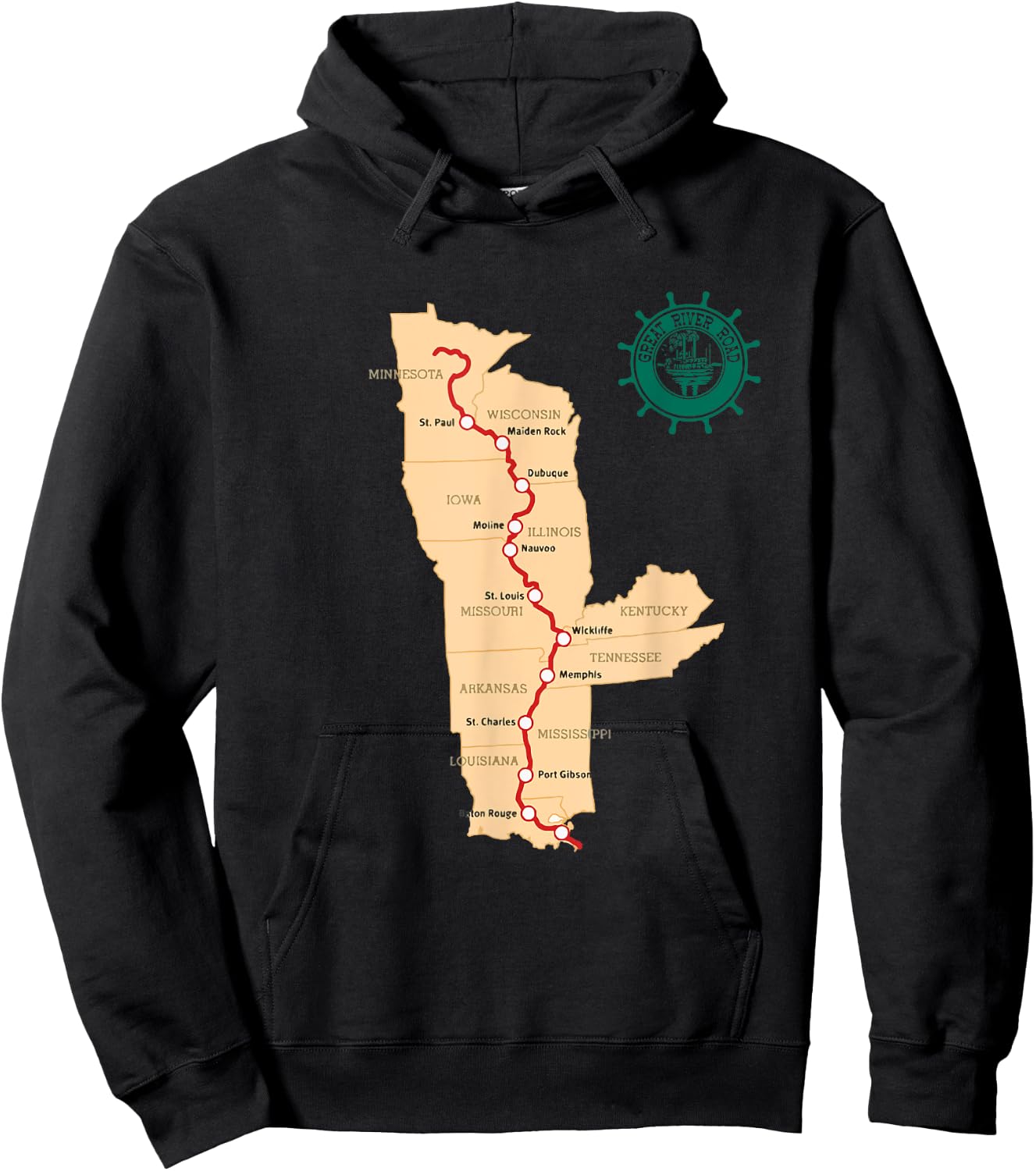 GREAT RIVER ROAD Roadtrip Hoodie - Hoodie | Black
