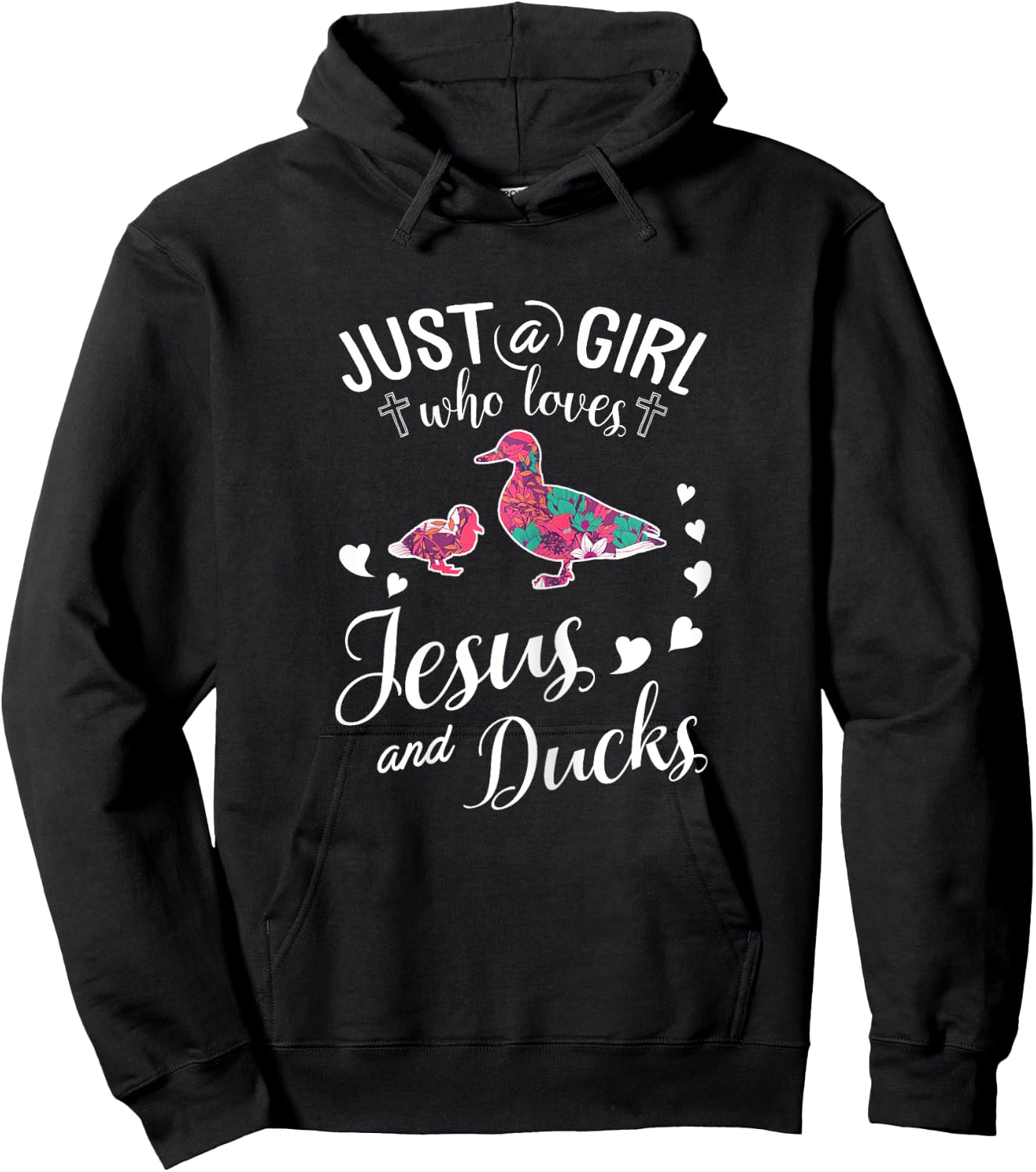 Just A Girl Who Loves Jesus And Ducks T Shirt Farmer Lover Hoodie - Hoodie | Black