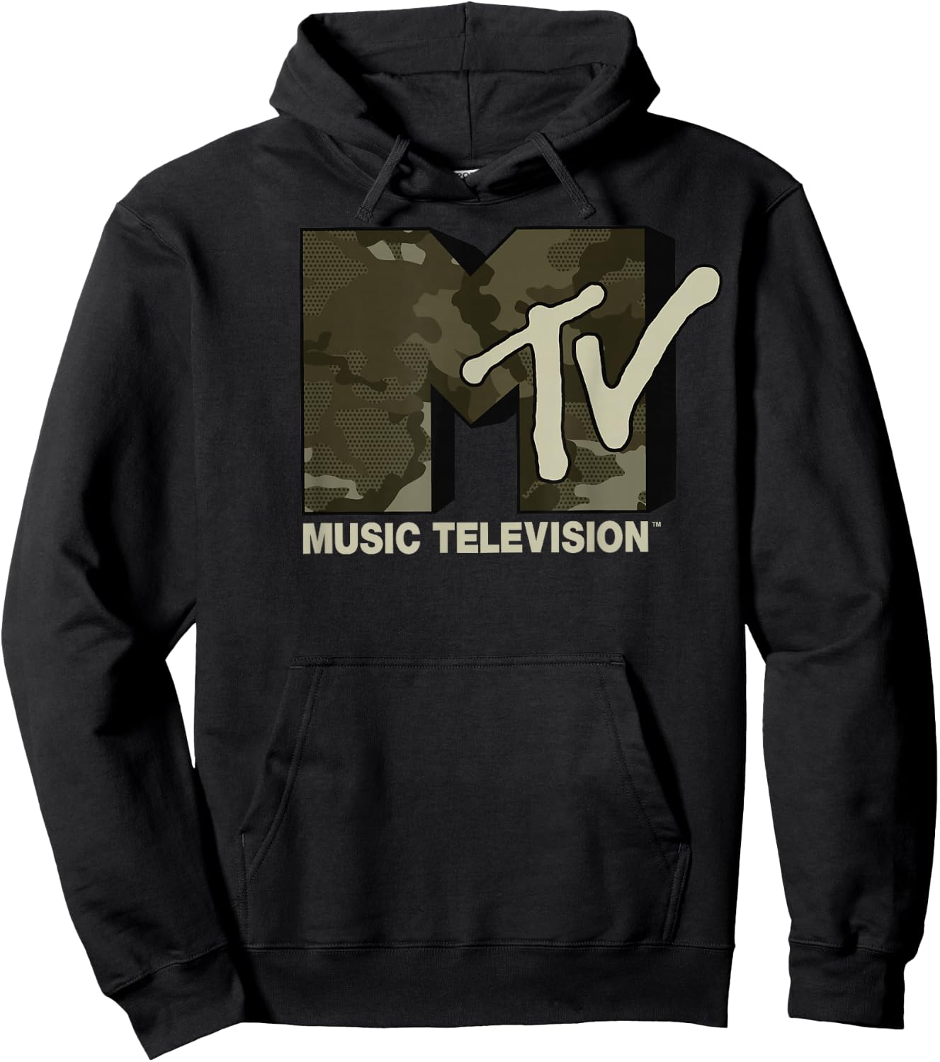 MTV Music Television Camouflage Logo Hoodie - Hoodie | Black