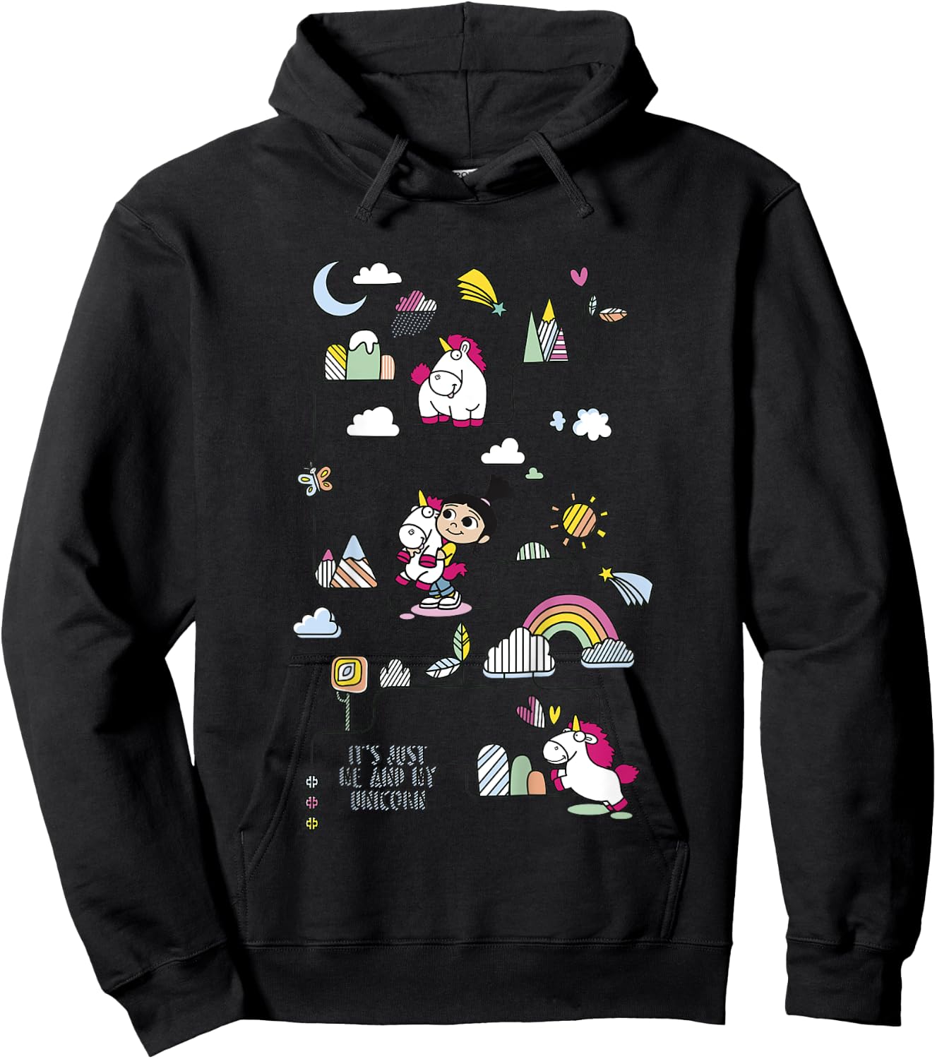 Despicable Me Minions Me And My Unicorn Graphic Hoodie - Hoodie | Black