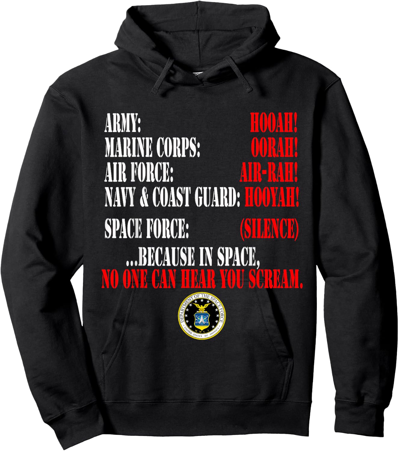 Space Force U.S. funny military Hoodie - Hoodie | Black