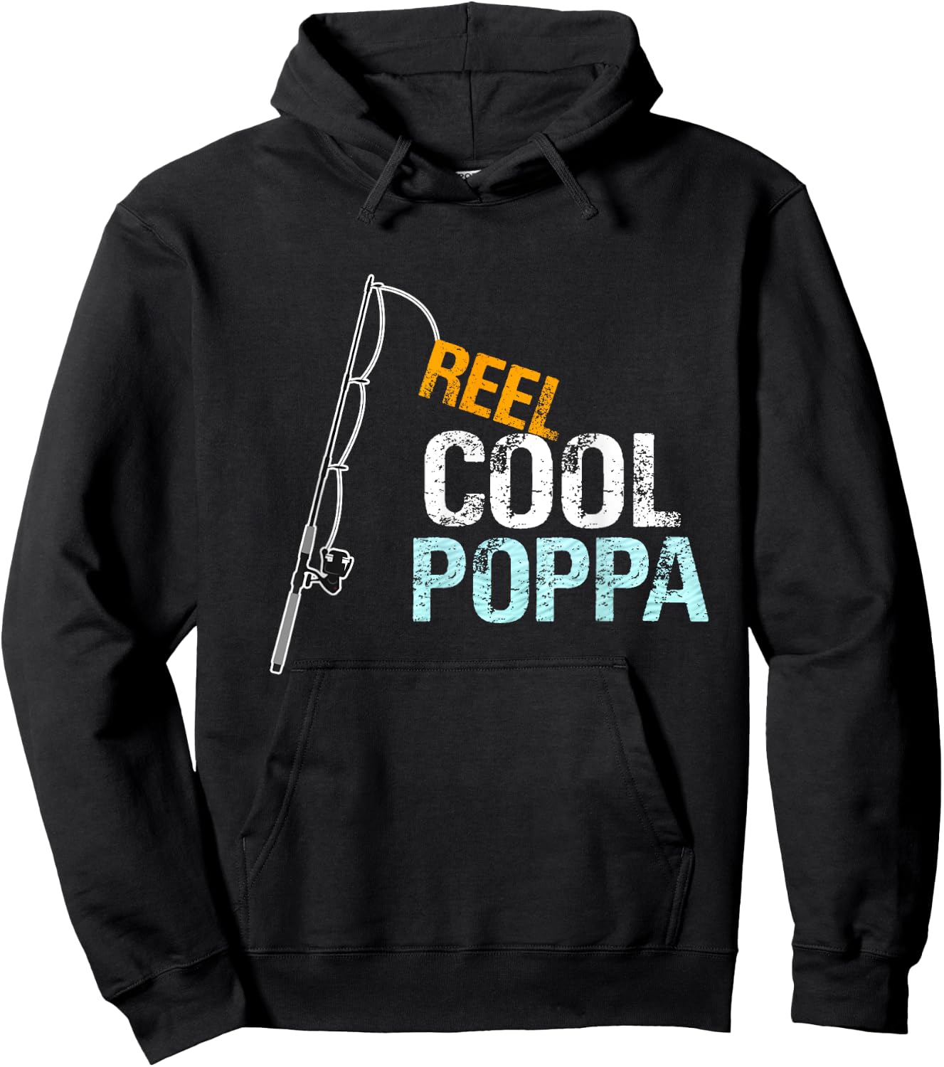 Poppa Gift from Granddaughter Grandson Reel Cool Poppa Hoodie - Hoodie | Black