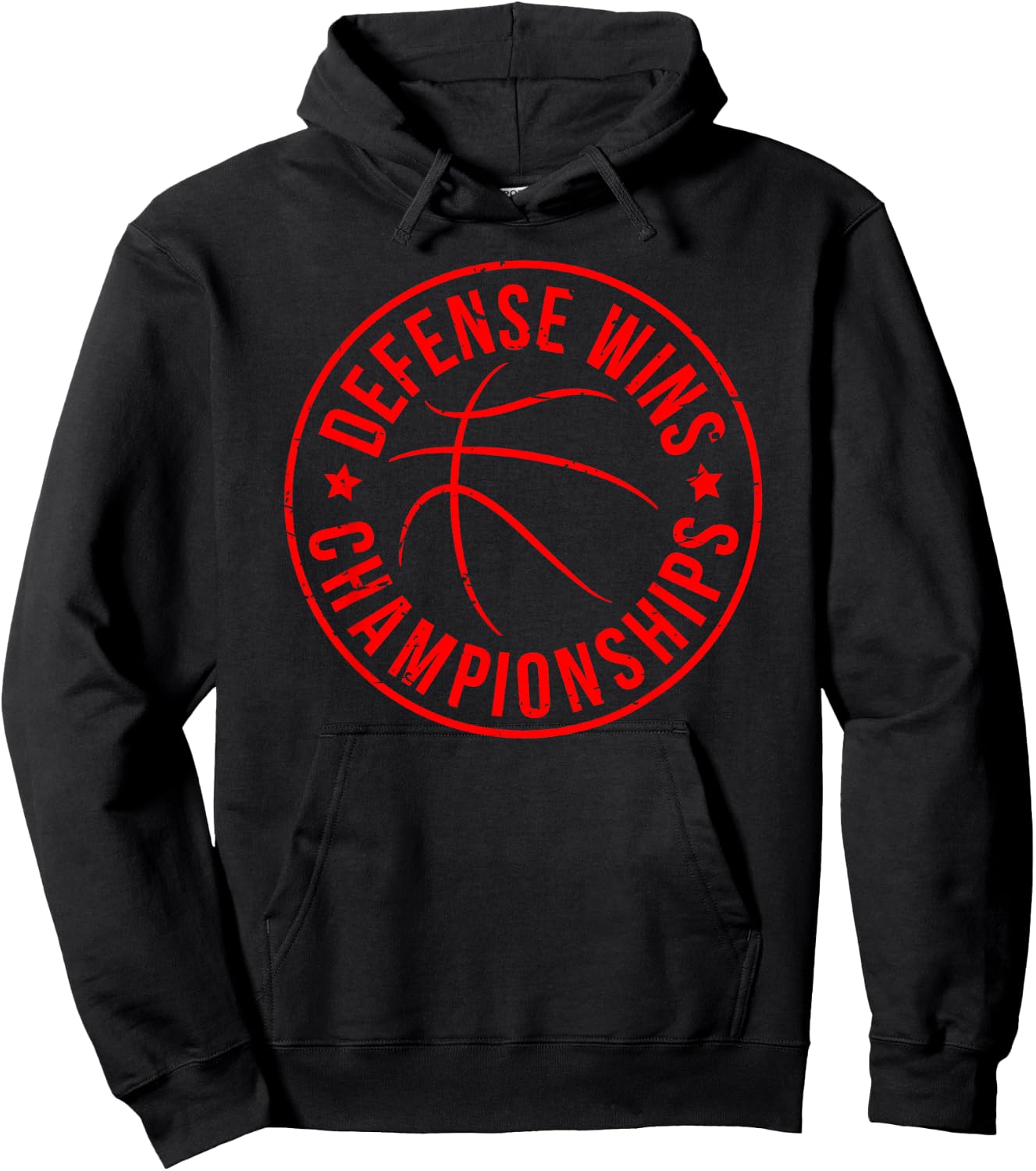 Basketball Team Motto Defense Wins Championships Hoodie - Hoodie | Black