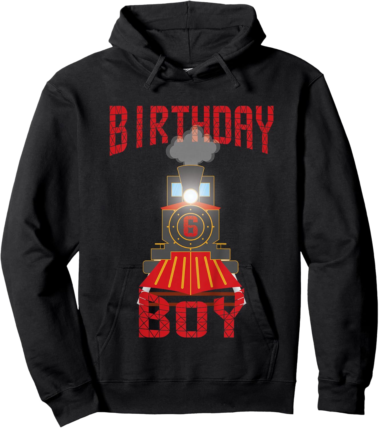 Kids 6th birthday train t shirt Gift six 6 years old boys Hoodie - Hoodie | Black
