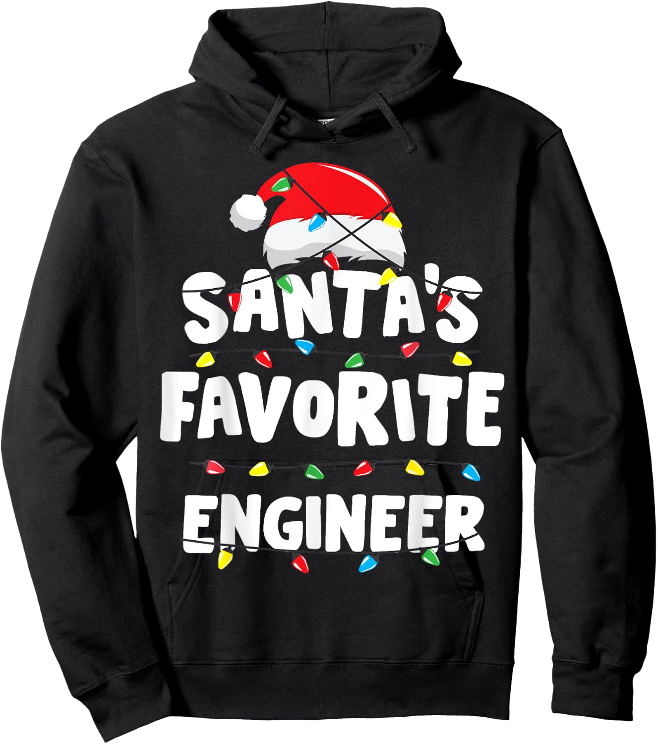 Engineer Christmas Santa's Favorite Funny Gift Xmas Hoodie - Hoodie | Black
