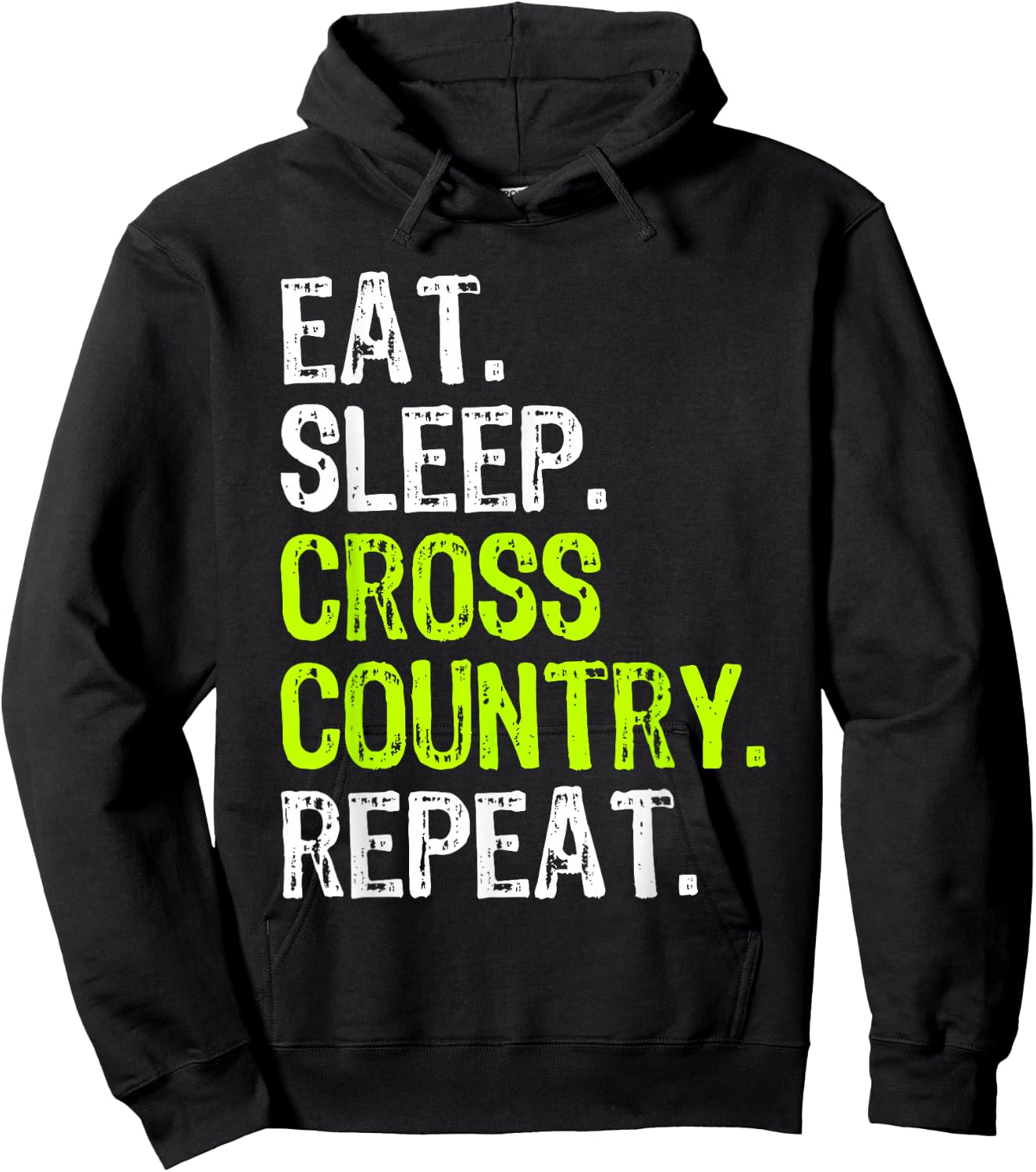 Eat Sleep Cross Country Repeat Running Runner Run Funny Hoodie - Hoodie | Black