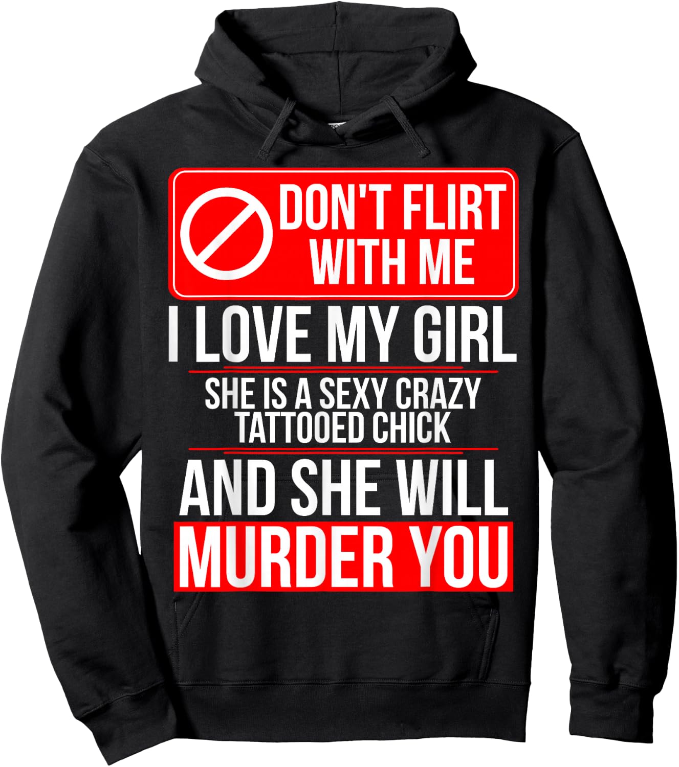 Crazy Tattooed Girlfriend/Wife - Boyfriend Hoodie - Hoodie | Black