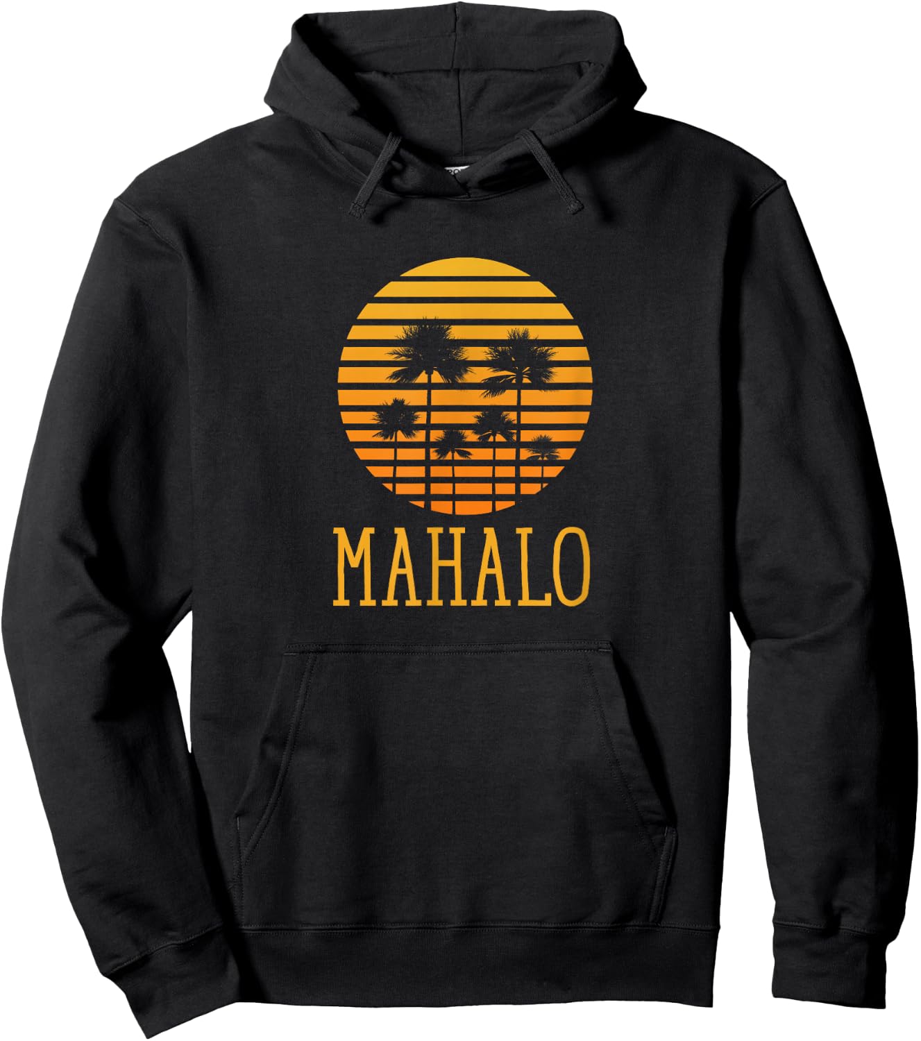 Mahalo Vintage Retro 70s Throwback Hoodie - Hoodie | Black