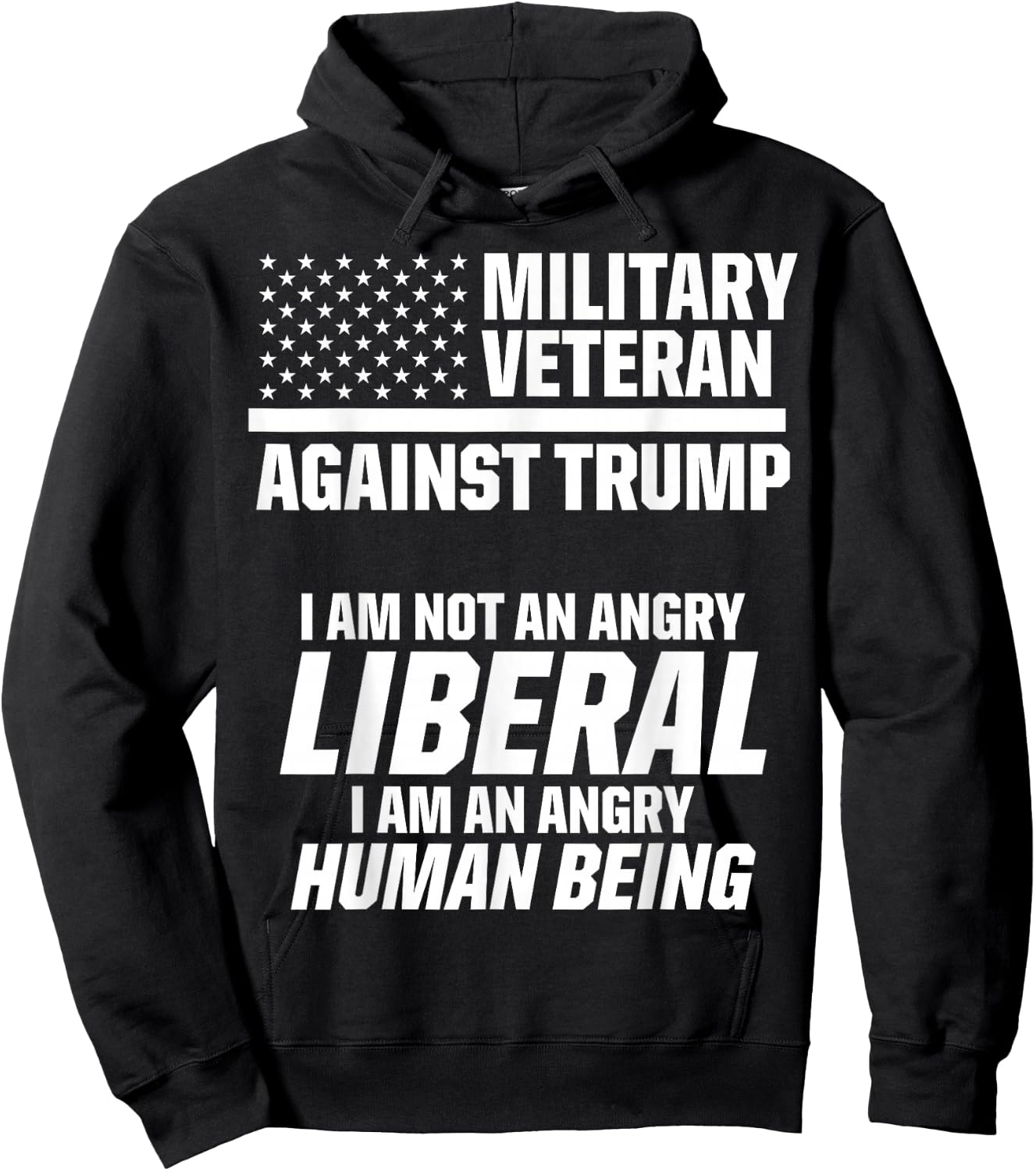 Military Veterans Against Trump 2020 Liberal USA Election Hoodie - Hoodie | Black